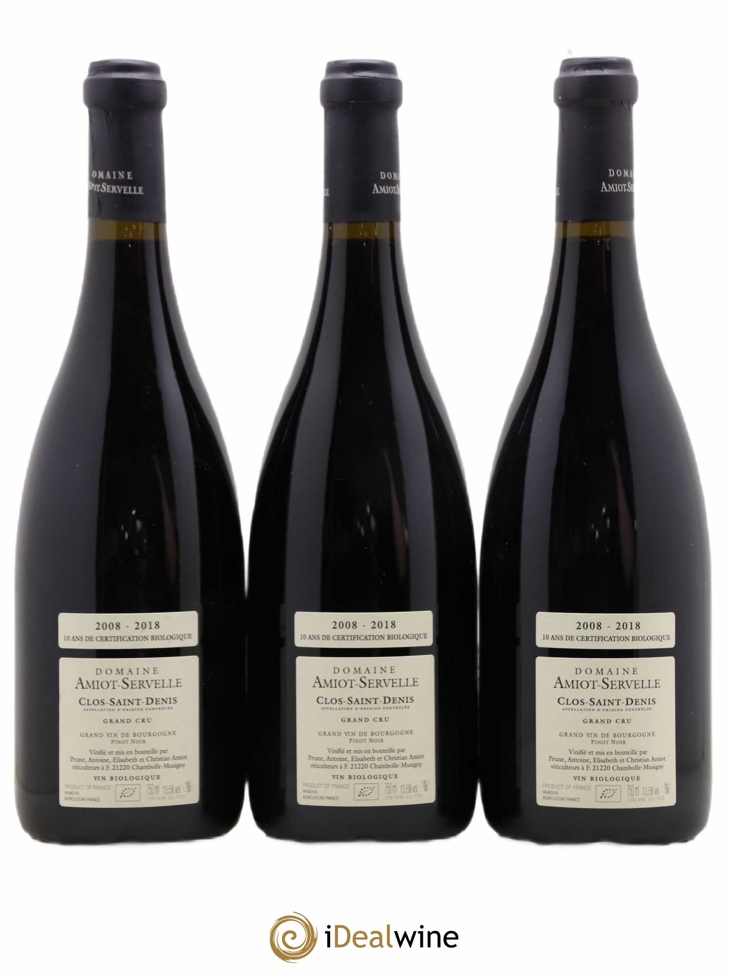 Clos Saint-Denis Grand Cru Amiot-Servelle 2018 - Lot de 3 bouteilles - 1