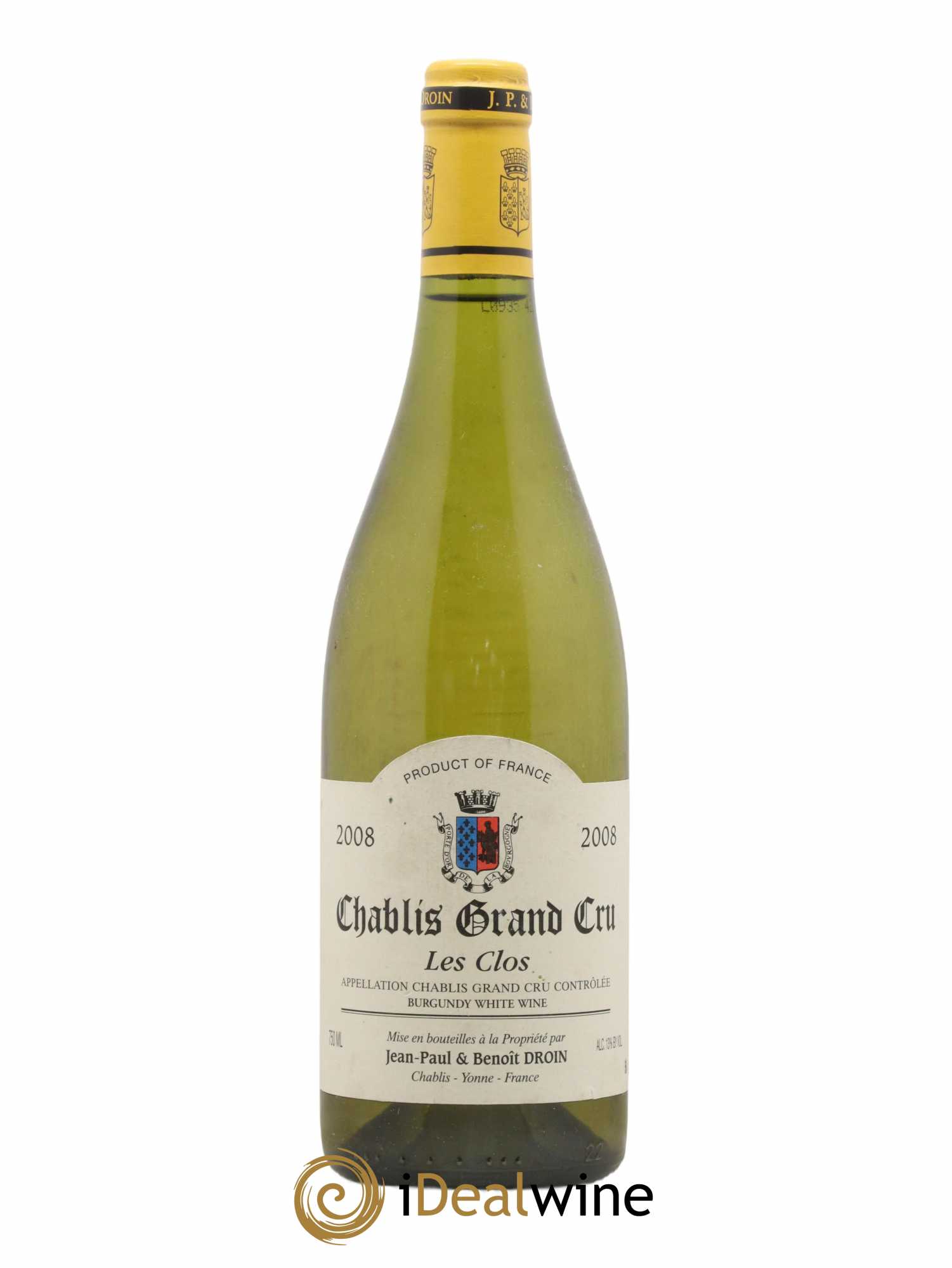 Chablis Grand Cru Les Clos Jean-Paul & Benoît Droin (Domaine) 2008 - Lot de 1 bouteille - 0