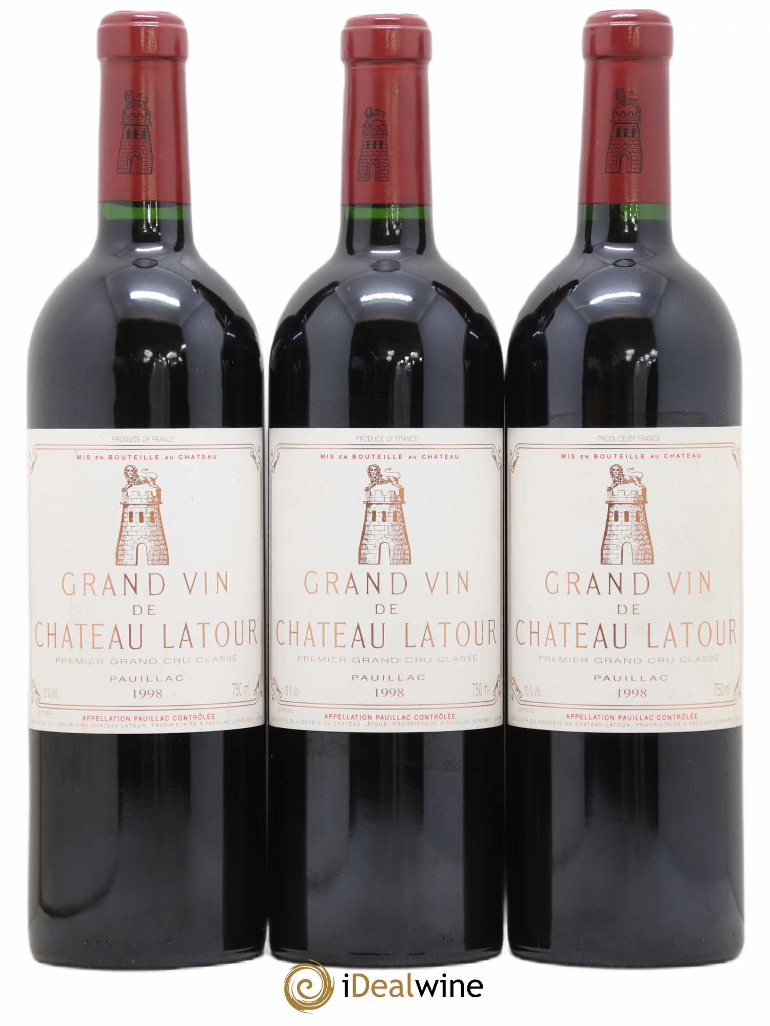Château Latour 1er Grand Cru Classé 1998 - Lot de 3 bouteilles - 0