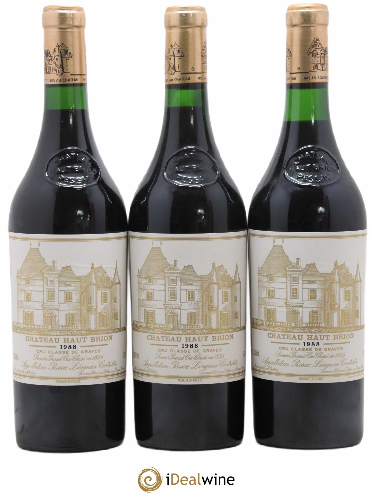 Château Haut Brion 1er Grand Cru Classé 1988 - Lot de 3 bouteilles - 0