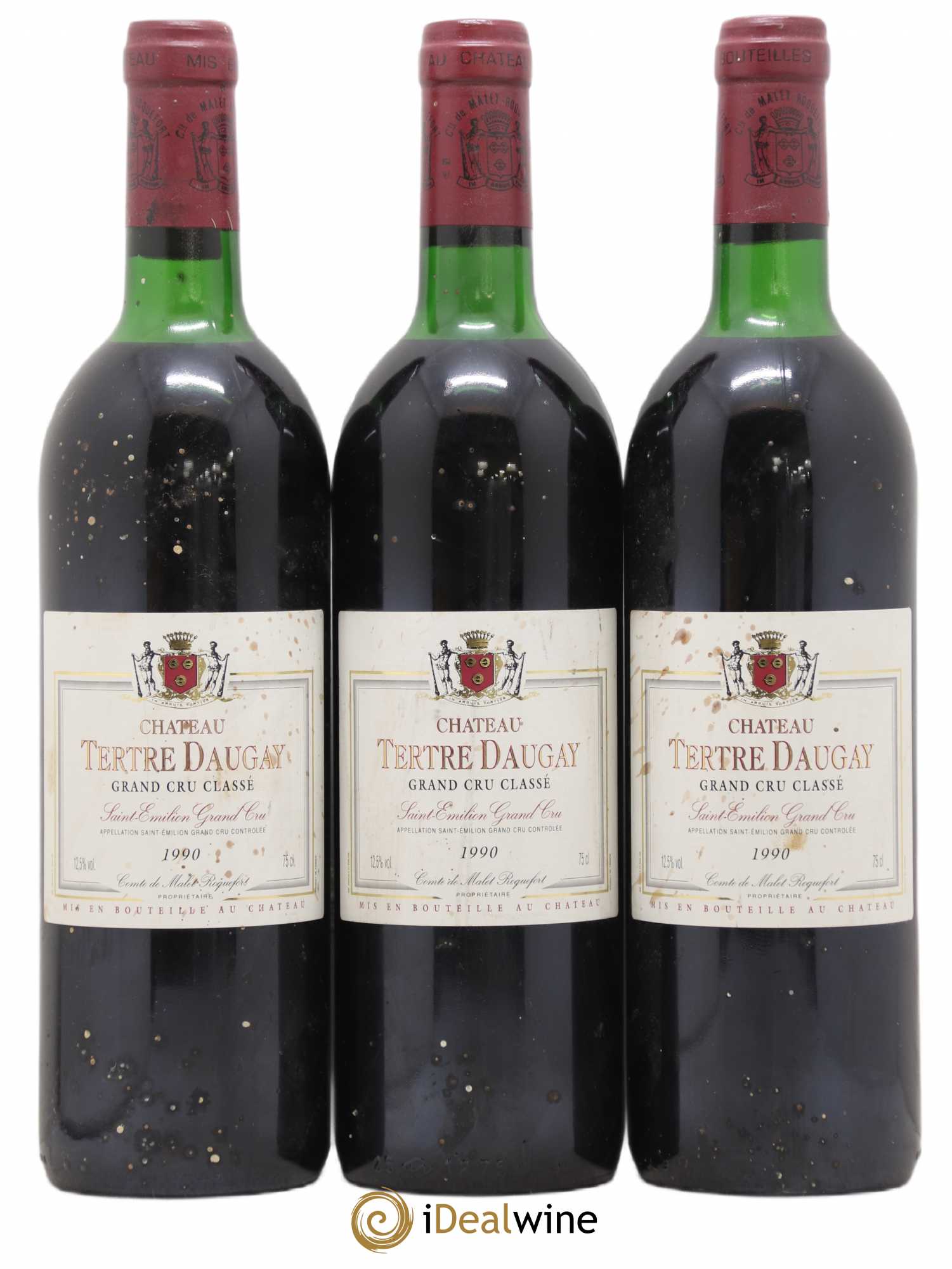 Château Tertre Daugay Grand Cru Classé 1990 - Lot de 3 bouteilles - 0