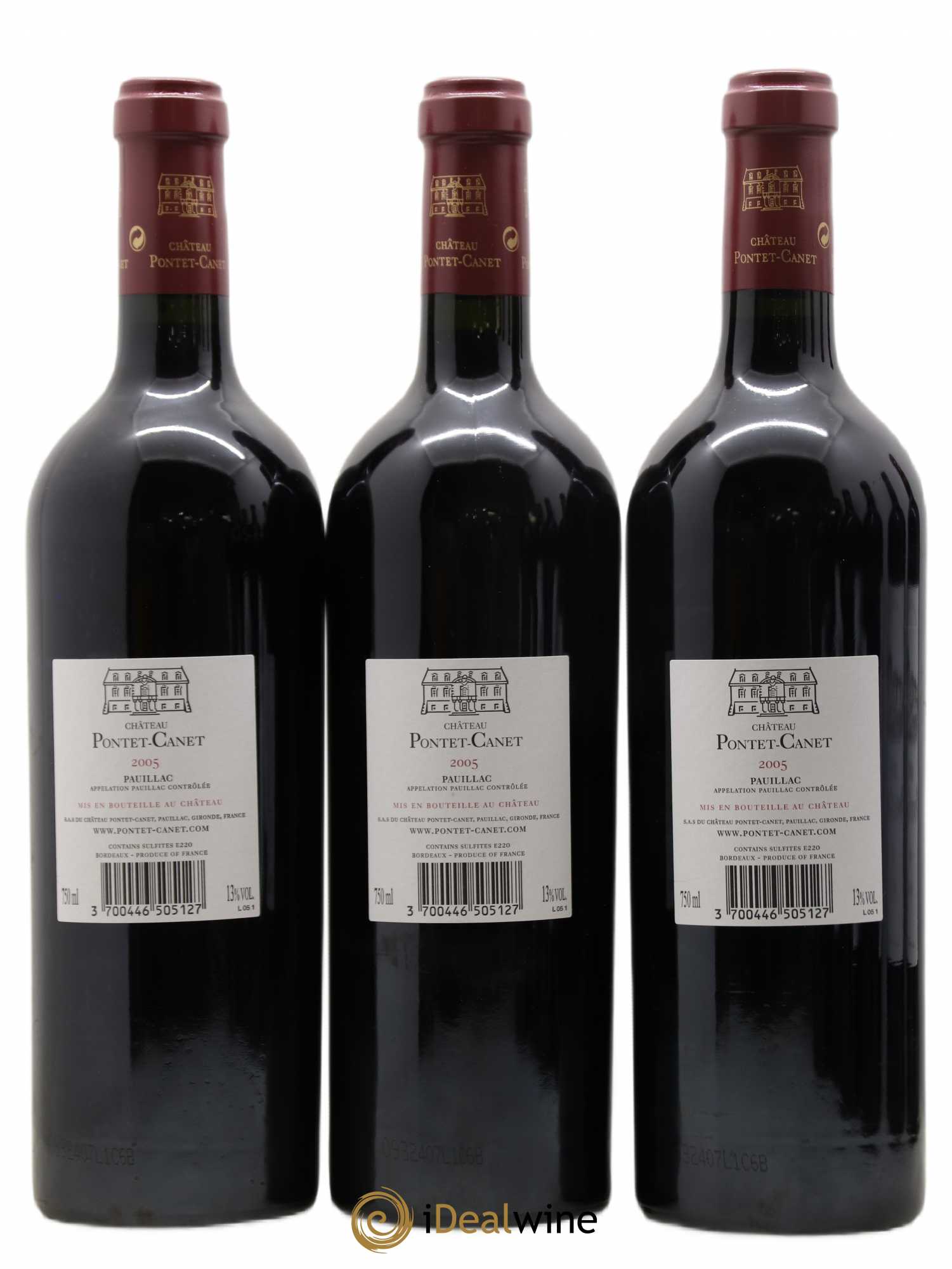 Château Pontet Canet 5ème Grand Cru Classé 2005 - Lot de 12 bouteilles - 6