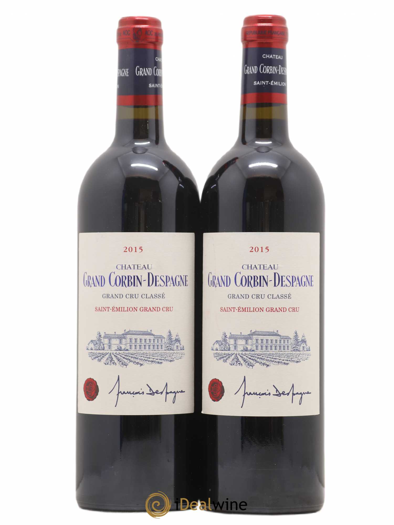 Château Grand Corbin Despagne Grand Cru Classé 2015 - Lot de 2 bouteilles - 0