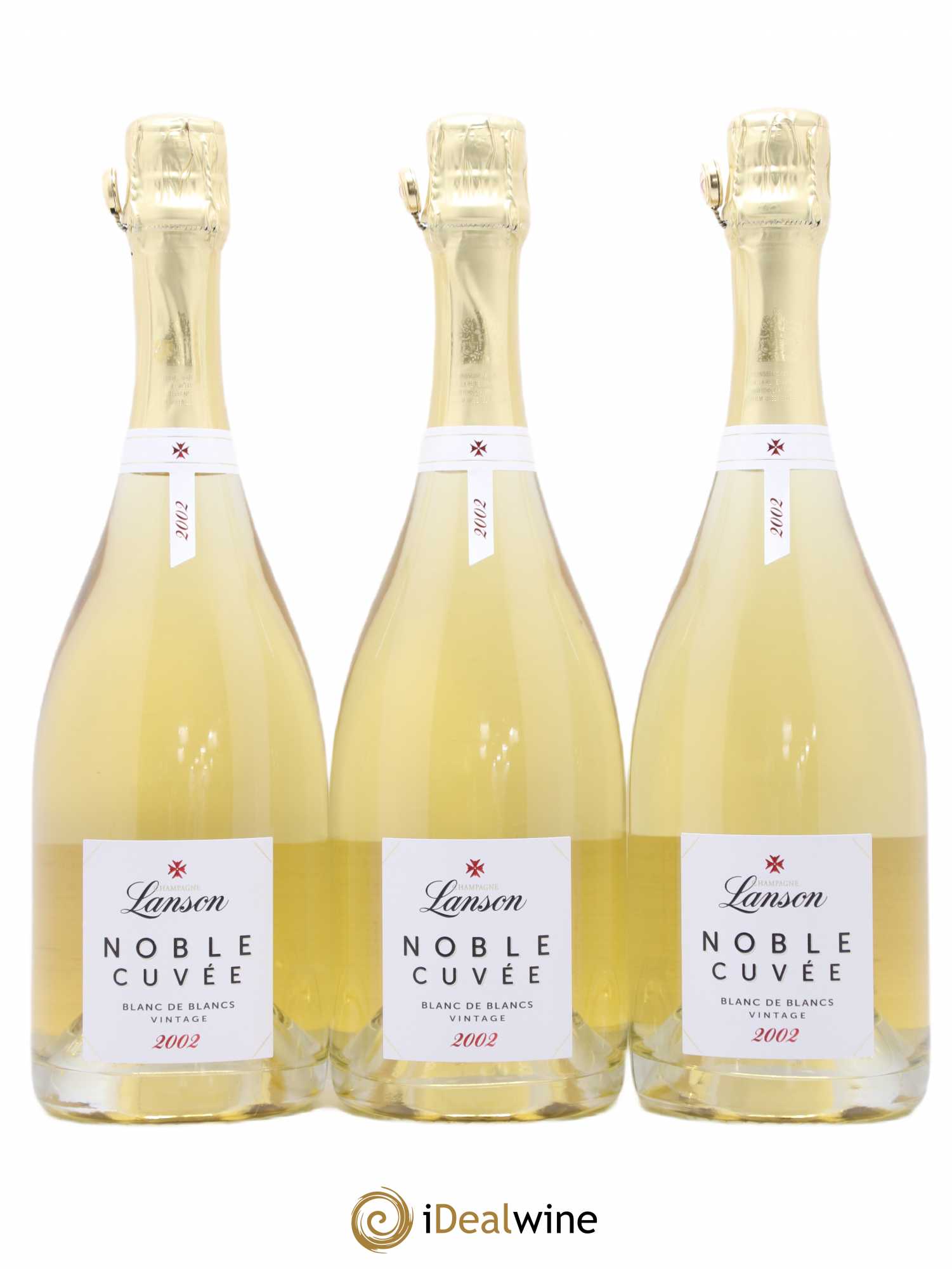 Noble Cuvée Brut Blanc de Blancs Lanson 2002 - Lot de 3 bouteilles - 0