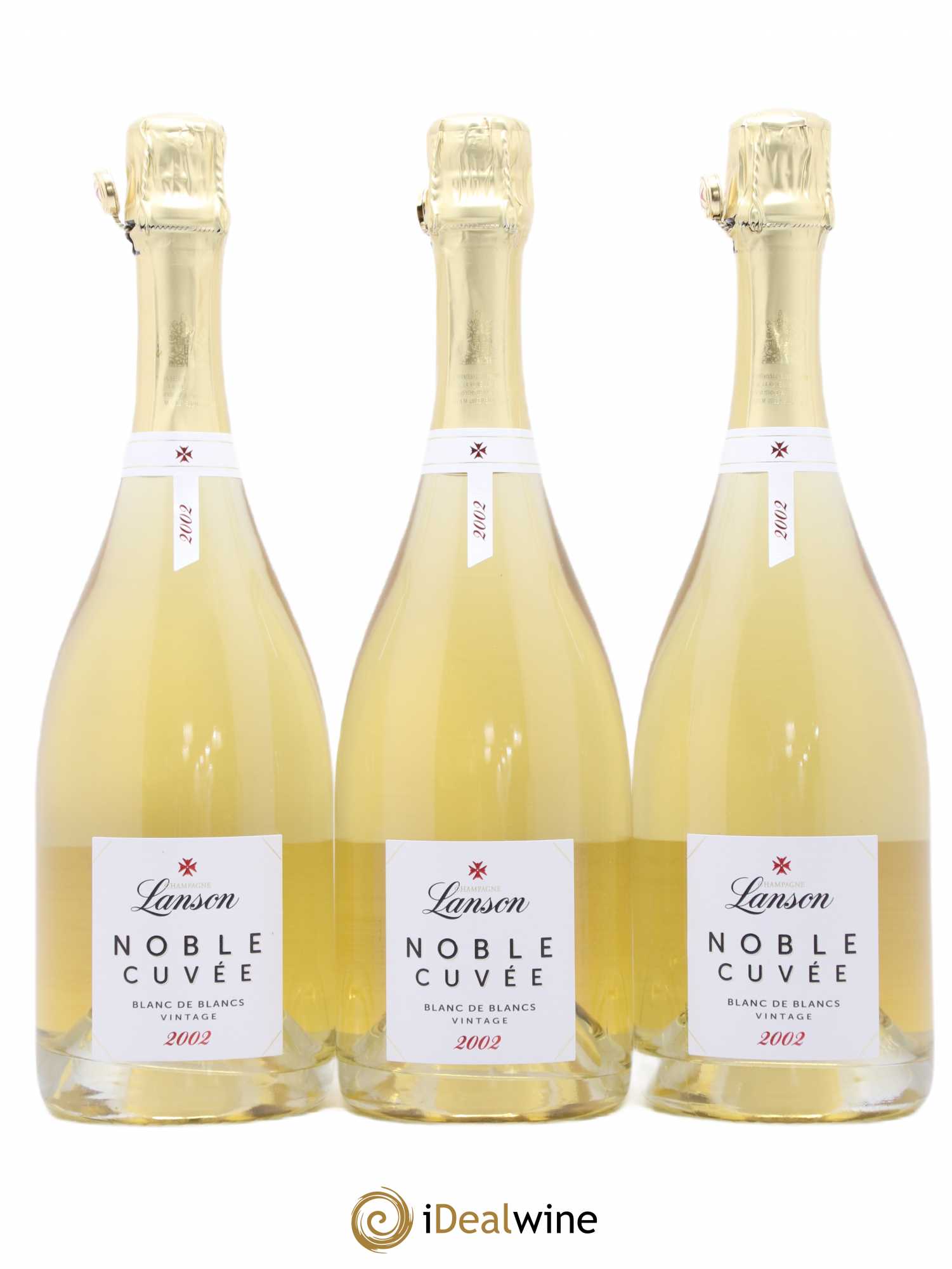 Noble Cuvée Brut Blanc de Blancs Lanson 2002 - Lot de 3 bouteilles - 0