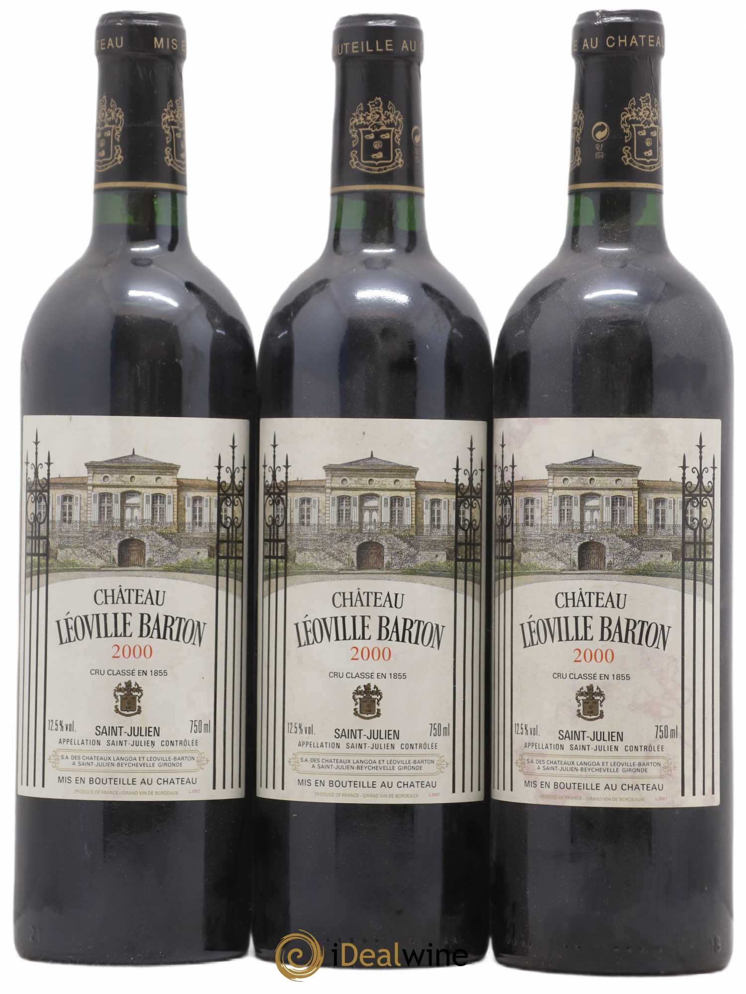Château Léoville Barton 2ème Grand Cru Classé 2000 - Lot de 3 bouteilles - 0