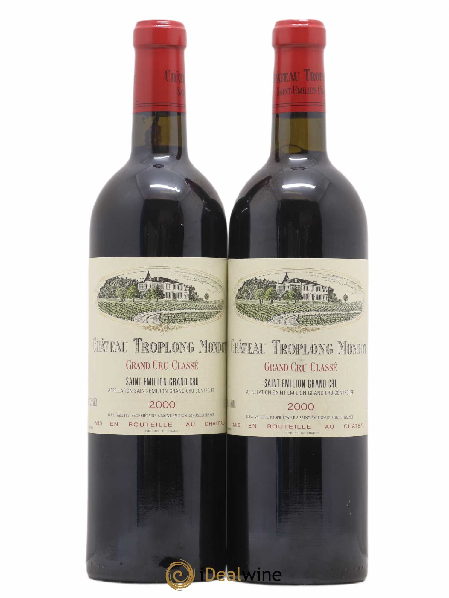 Château Troplong Mondot 1er Grand Cru Classé B 2000 - Lot de 2 bouteilles - 0