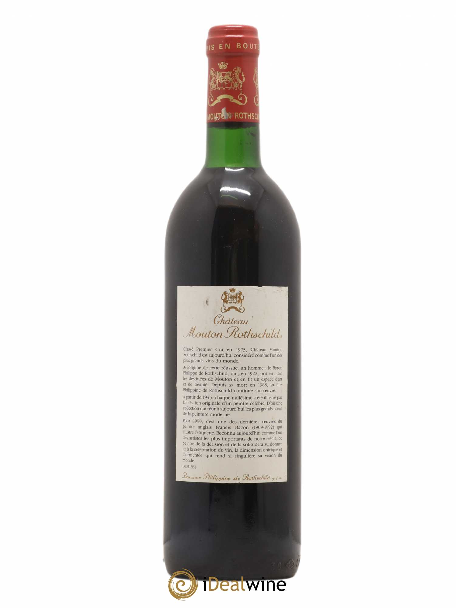 Château Mouton Rothschild 1er Grand Cru Classé 1990 - Lot de 1 bouteille - 1