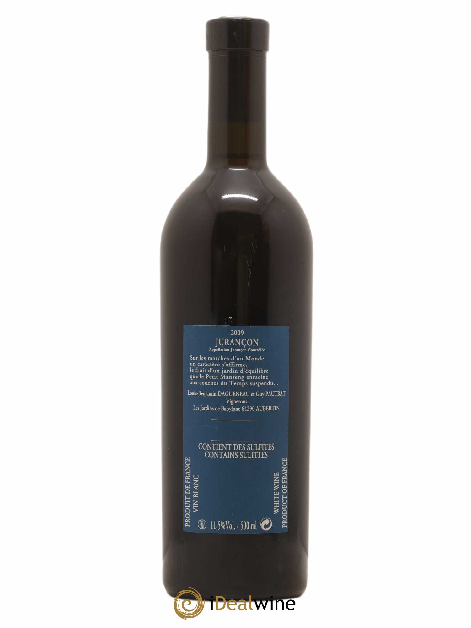 Vin de France (anciennement Jurançon) Jardins de Babylone Didier Dagueneau 50cl 2009 - Lot de 1 bouteille - 1