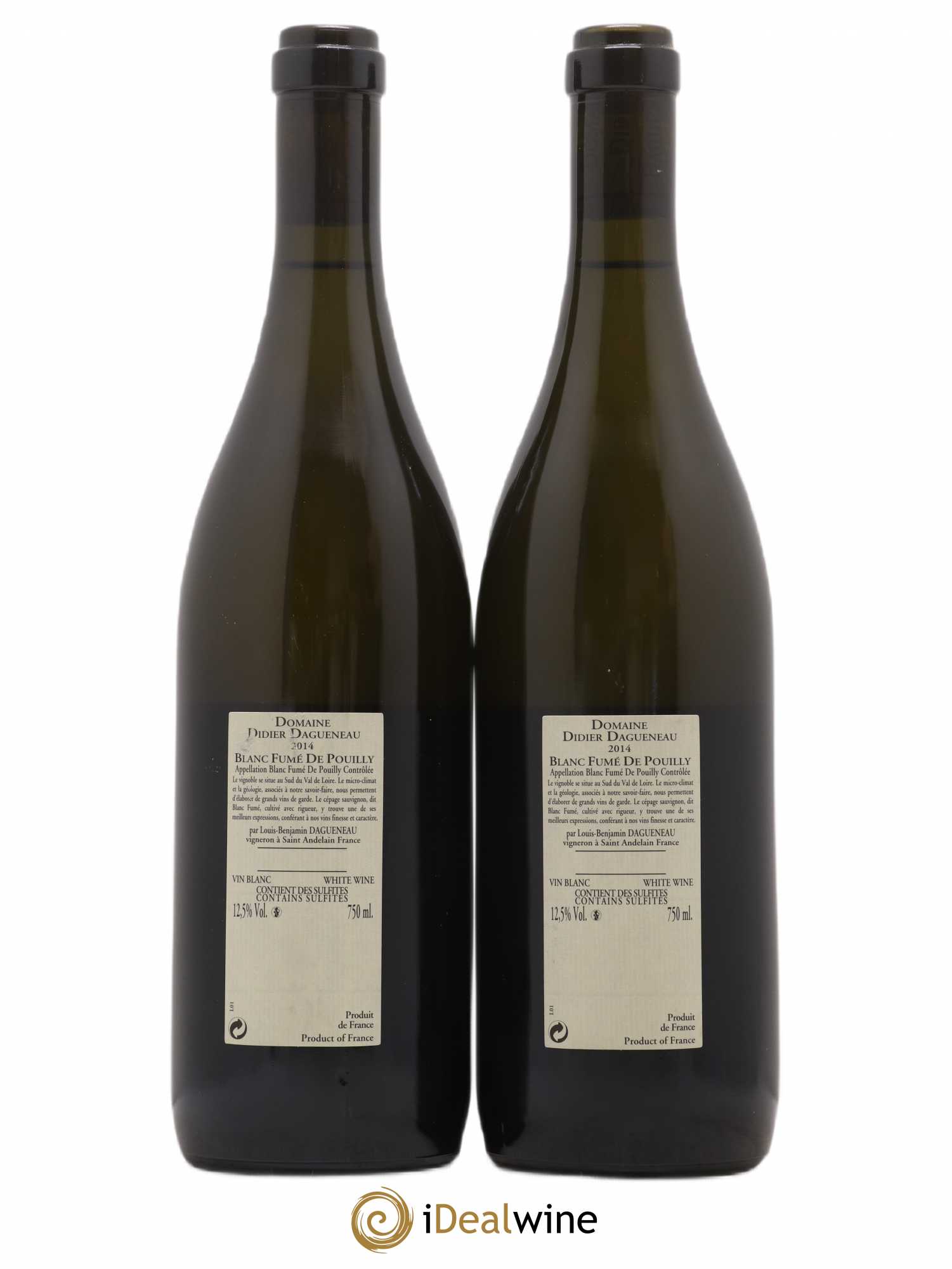 Pouilly-Fumé Blanc Fumé de Pouilly Dagueneau (Domaine Didier - Louis-Benjamin) 2014 - Lot de 2 bouteilles - 1