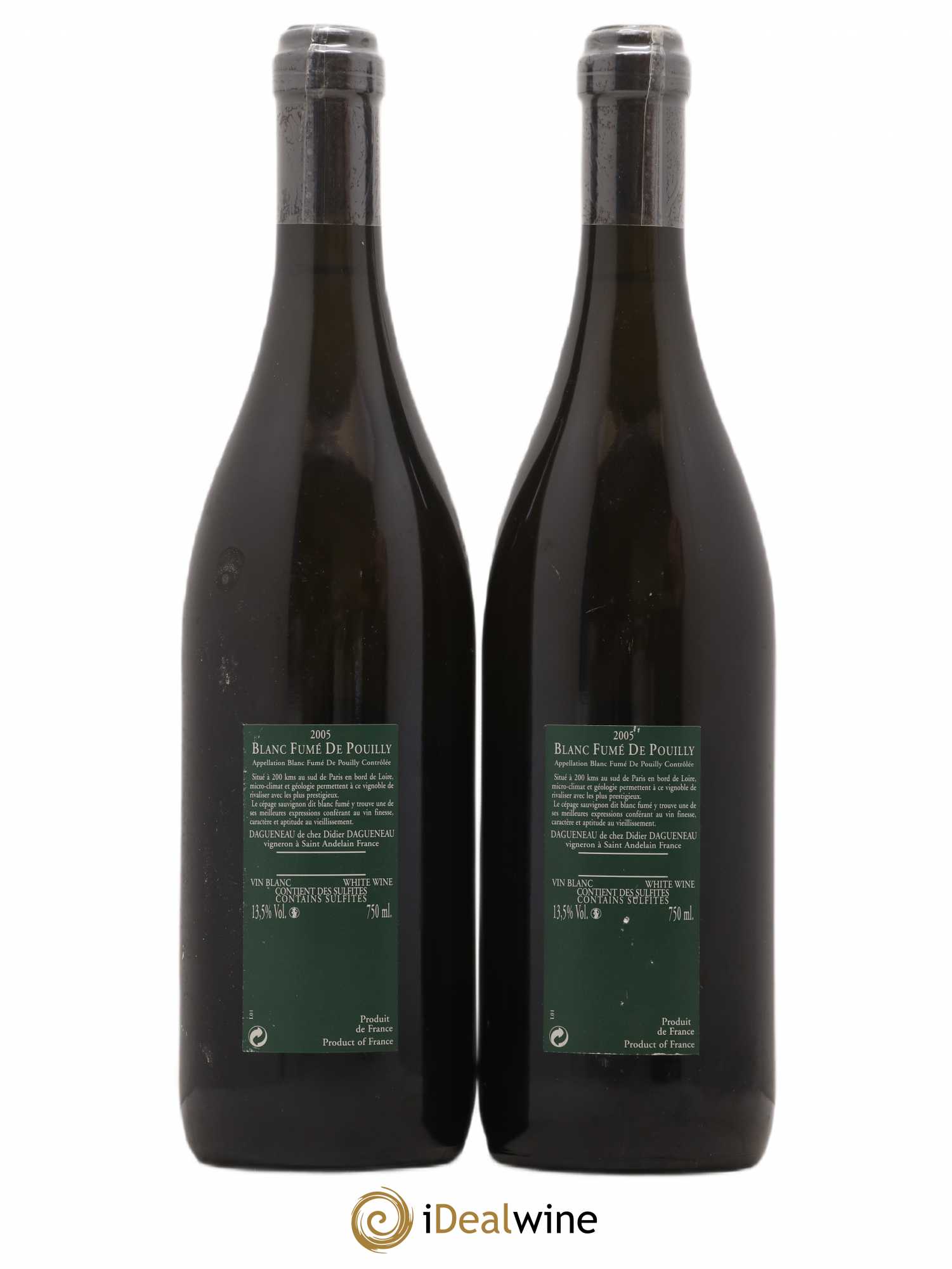 Vin de France (anciennement Pouilly-Fumé) Silex Dagueneau (Domaine Didier - Louis-Benjamin) 2005 - Lot de 2 bouteilles - 1