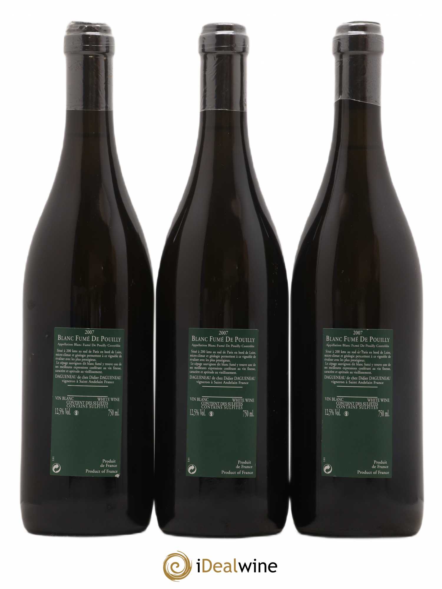Vin de France (anciennement Pouilly-Fumé) Silex Dagueneau (Domaine Didier - Louis-Benjamin) 2007 - Lot de 3 bouteilles - 1