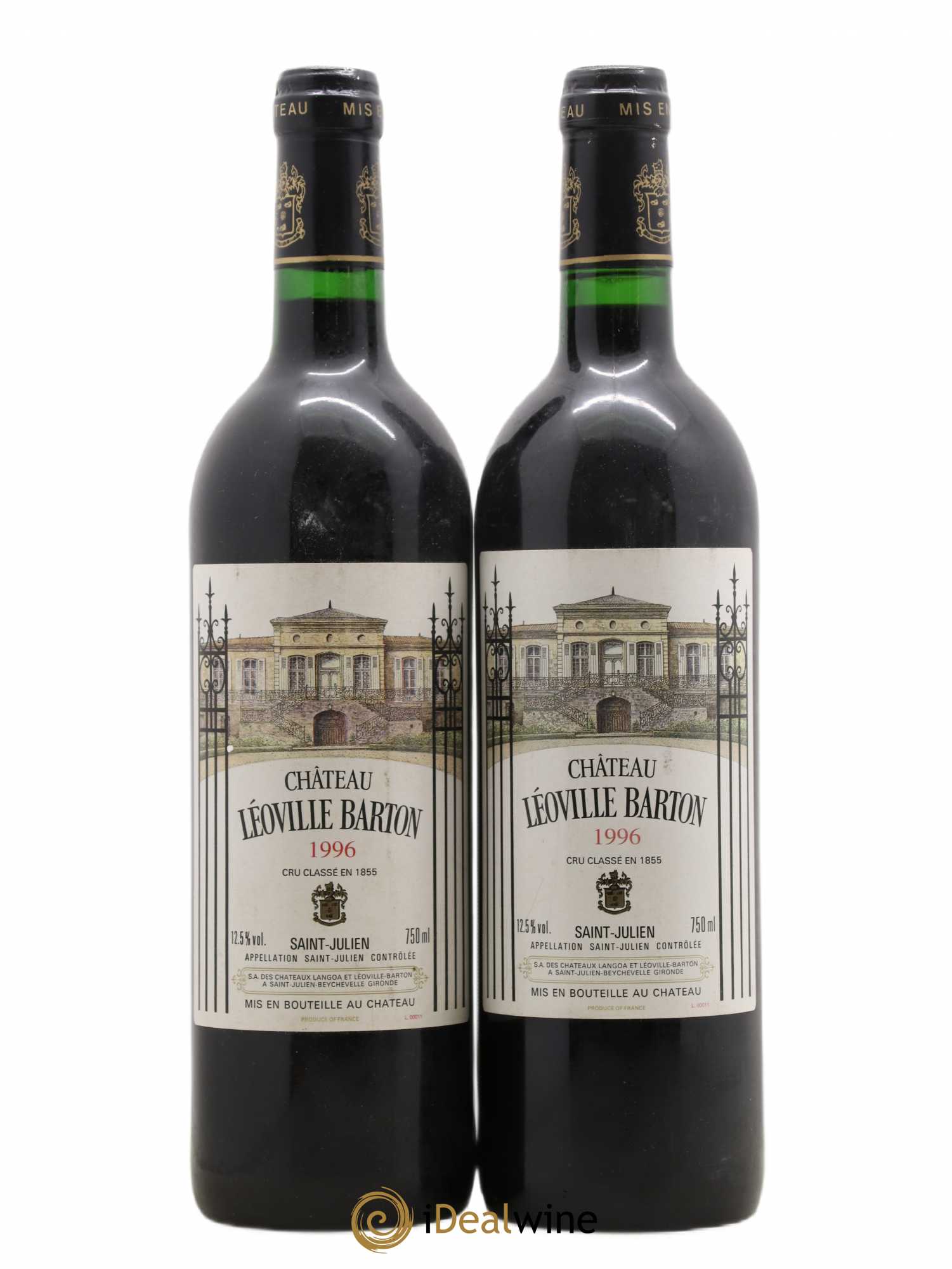 Château Léoville Barton 2ème Grand Cru Classé 1996 - Lot de 2 bouteilles - 0