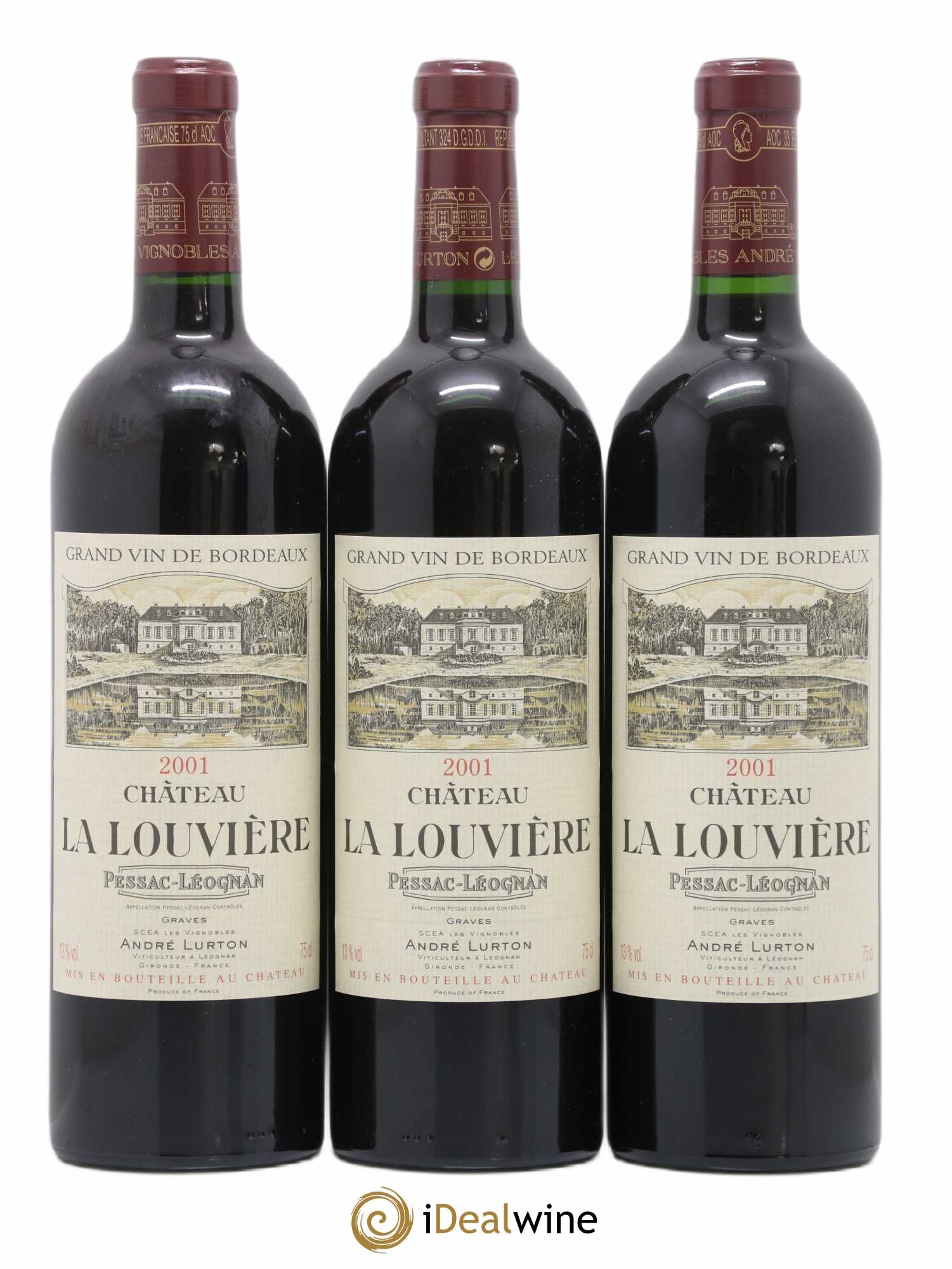 Château la Louvière (sans prix de réserve) 2001 - Lot de 3 bouteilles - 0