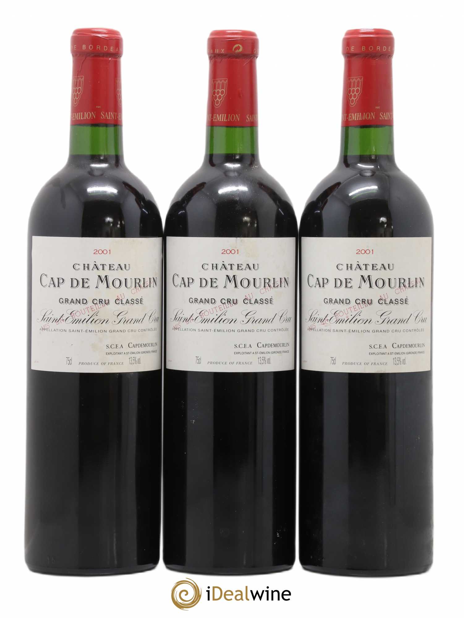 Château Cap de Mourlin Grand Cru Classé (senza prezzo di riserva) 2001 - Lotto di 3 bottiglie - 0