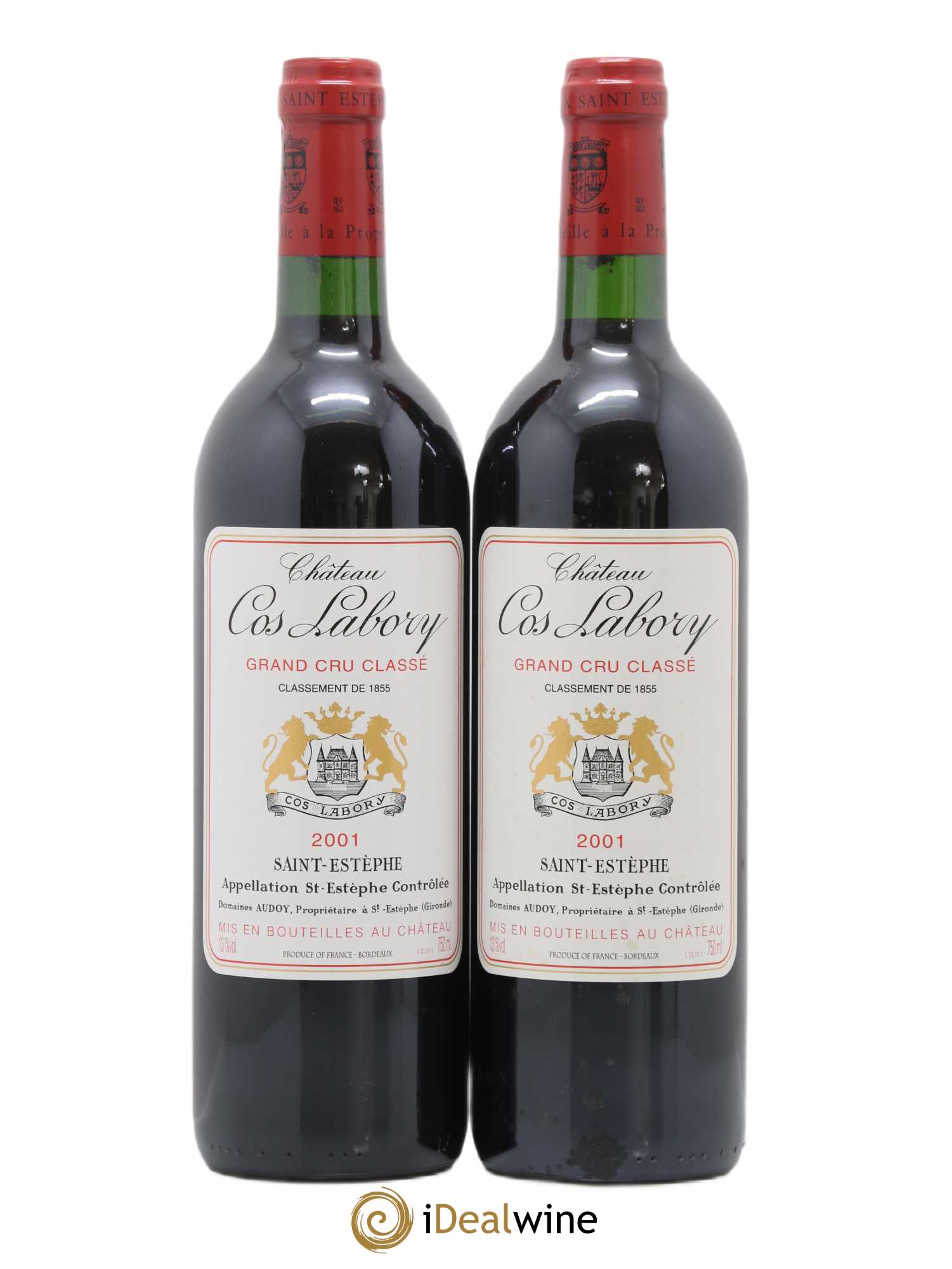 Château Cos Labory 5ème Grand Cru Classé 2001 - Lot de 2 bouteilles - 0