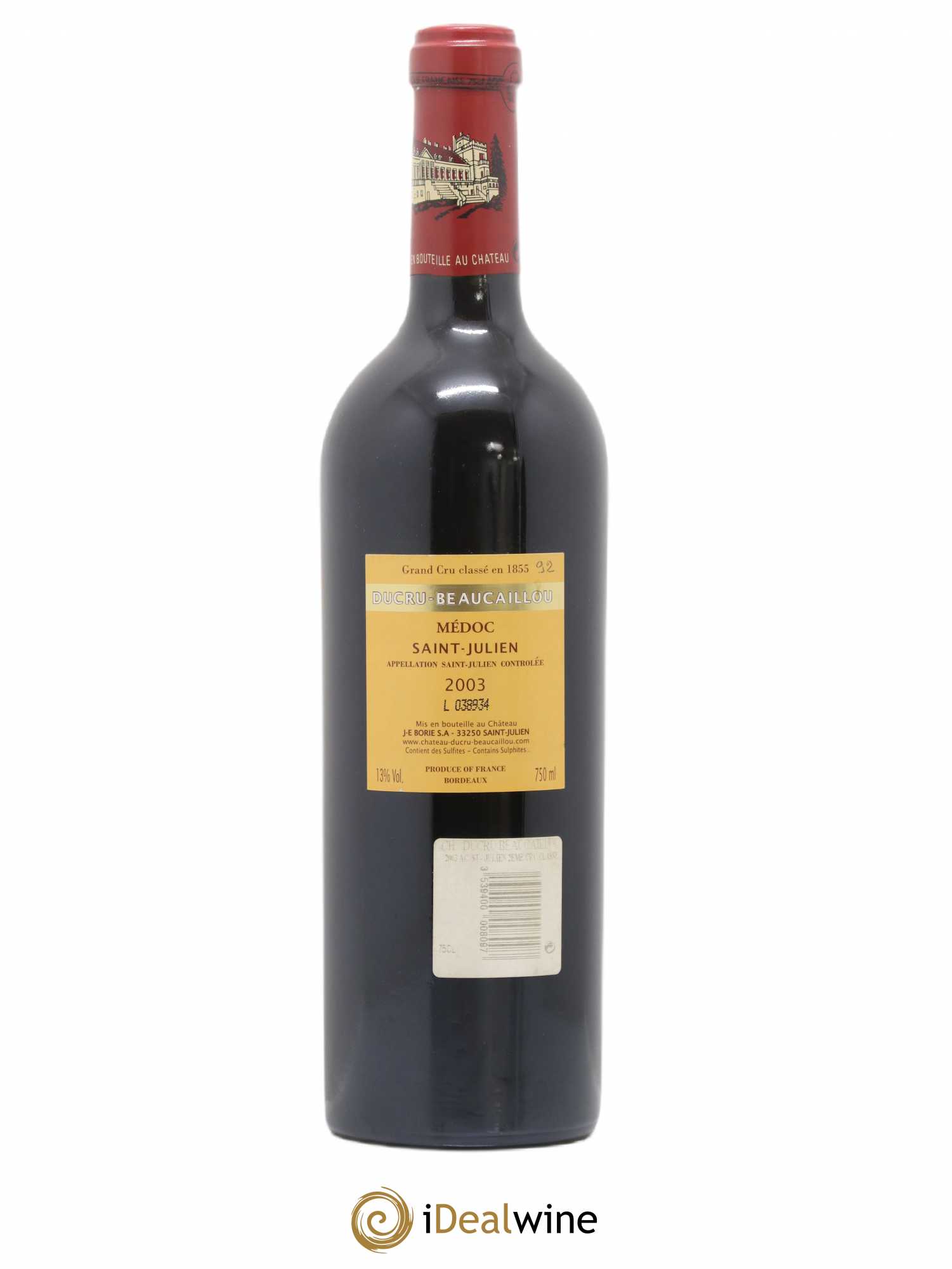Château Ducru Beaucaillou 2ème Grand Cru Classé 2003 - Lot de 1 bouteille - 1