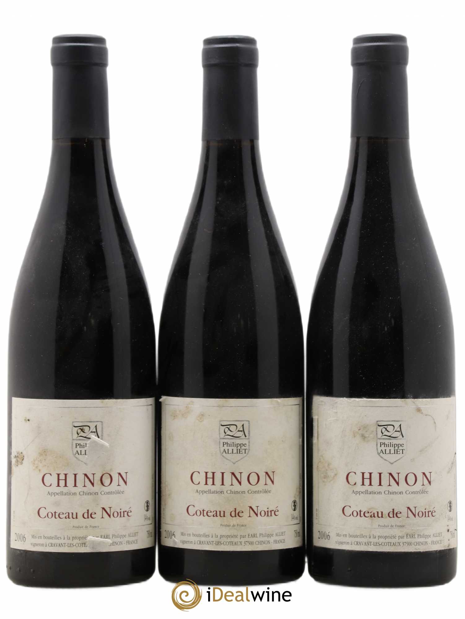 Chinon Coteau de Noiré Philippe Alliet 2006 - Lot de 3 bouteilles - 0
