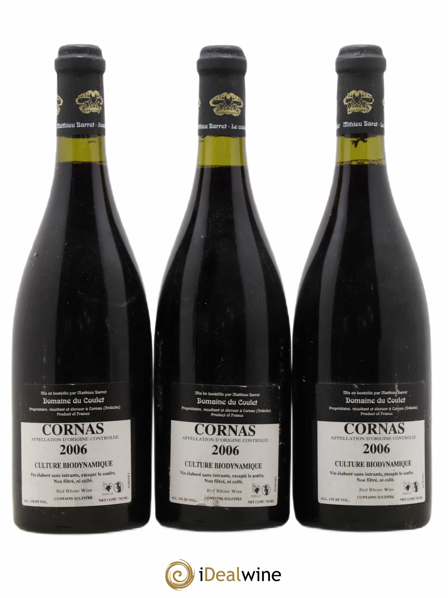 Cornas Billes Noires Coulet (Domaine du) - Matthieu Barret 2006 - Lot de 3 bouteilles - 1