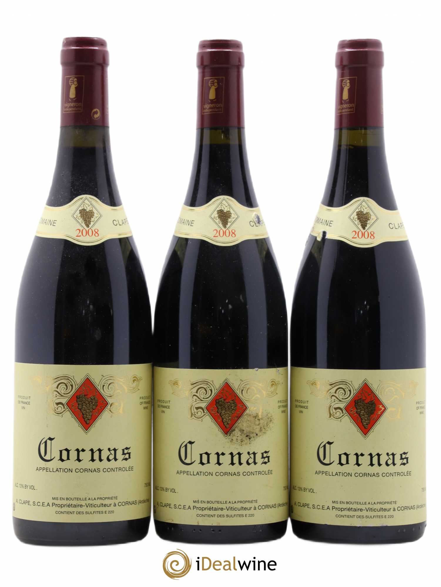 Cornas Auguste Clape 2008 - Lot de 3 bouteilles - 0
