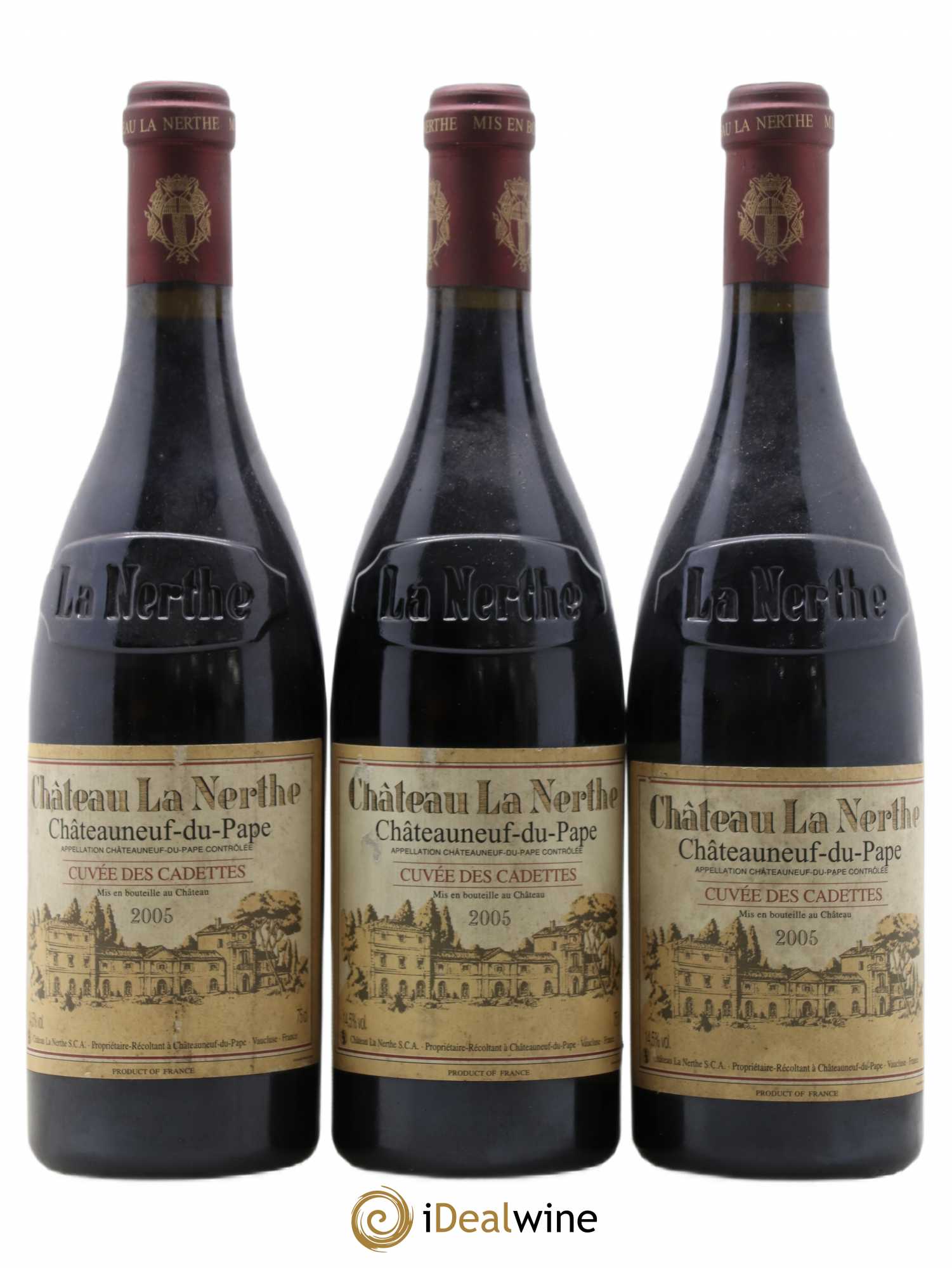Châteauneuf-du-Pape Château La Nerthe Cuvée des Cadettes Famille Richard (sans prix de réserve) 2005 - Lot de 3 bouteilles - 0