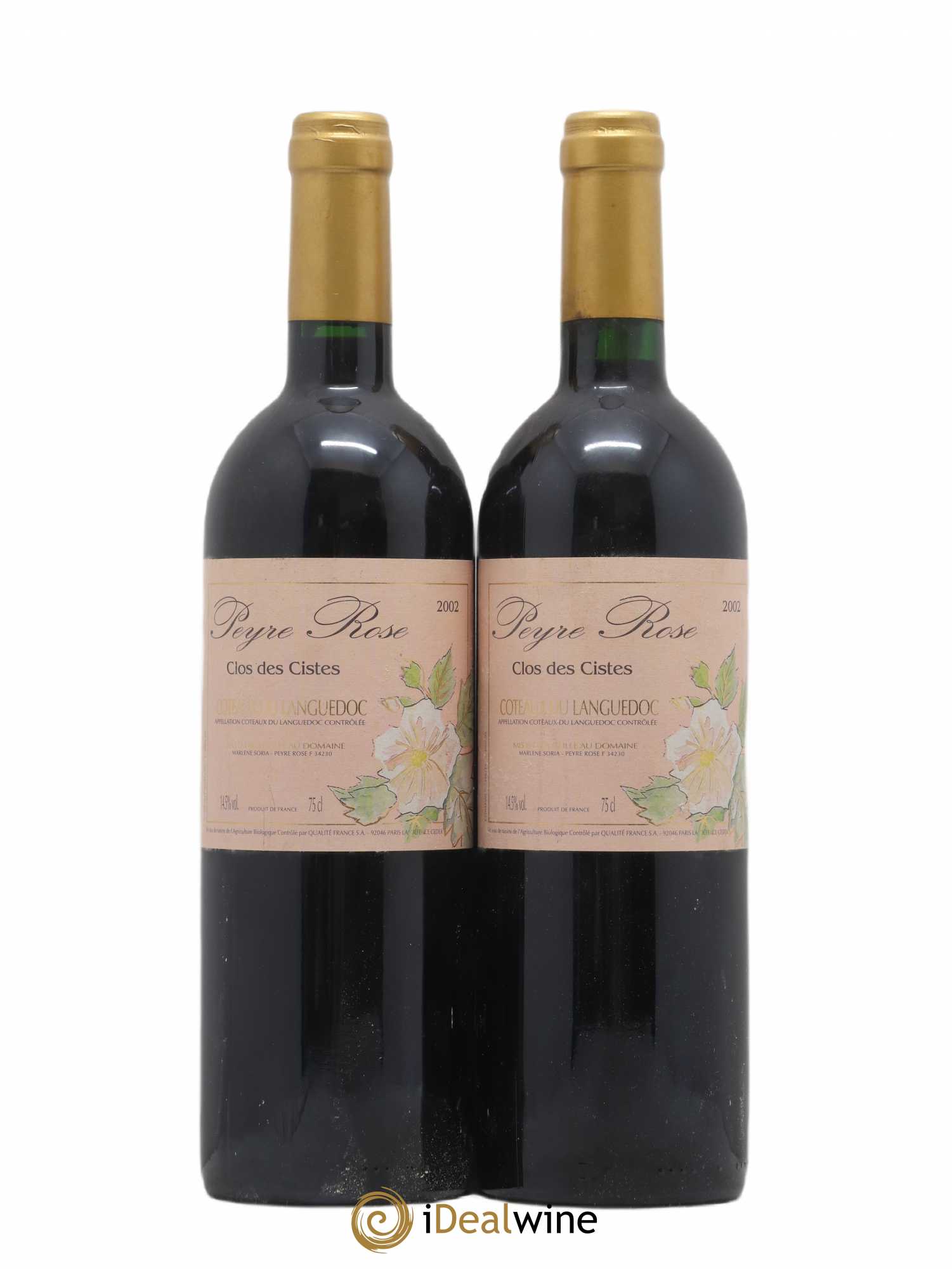 Vin de France (anciennement Coteaux du Languedoc) Domaine Peyre Rose Les Cistes Marlène Soria 2002 - Lot de 2 bouteilles - 0