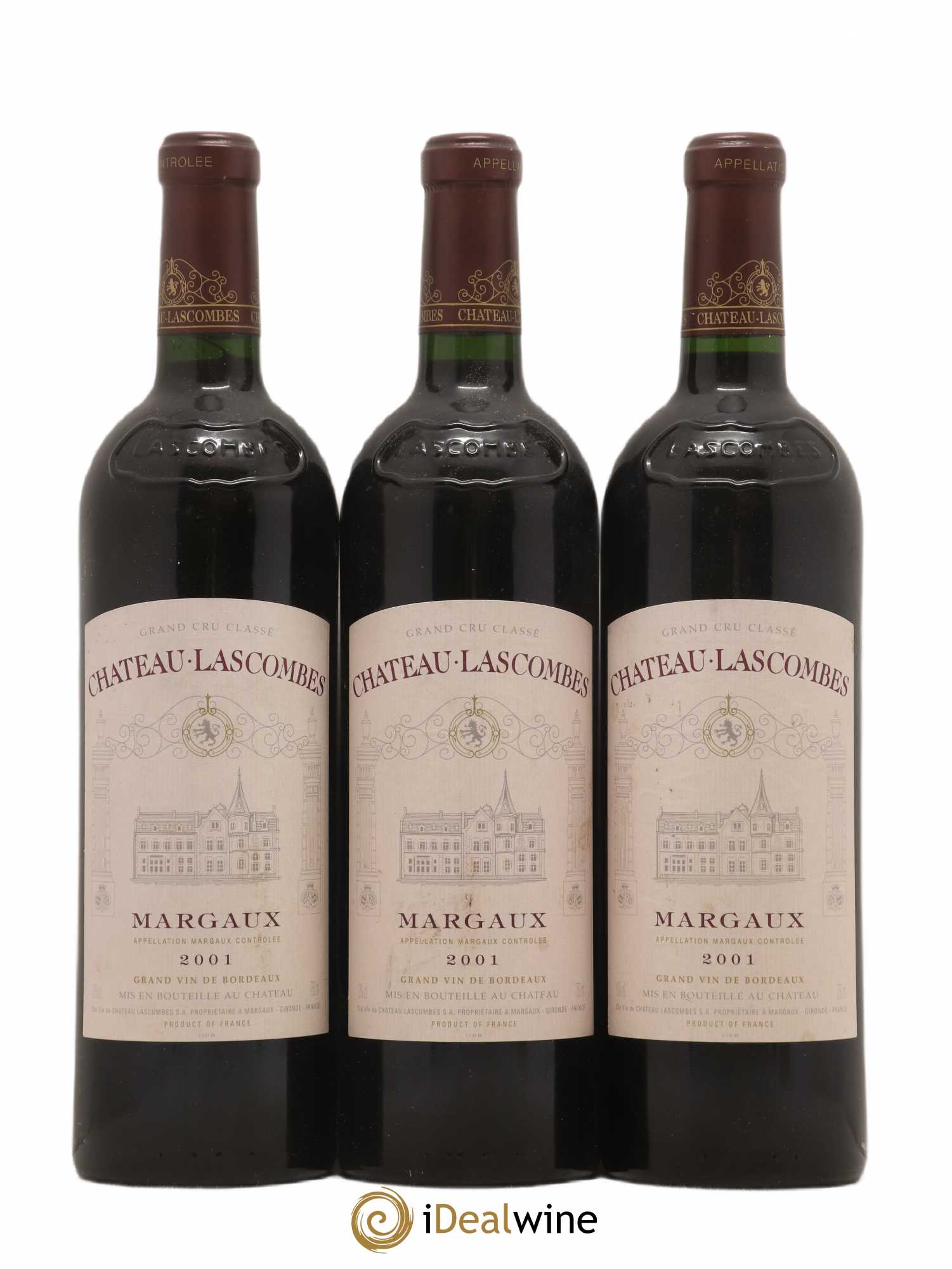 Château Lascombes 2ème Grand Cru Classé 2001 - Lot de 3 bouteilles - 0