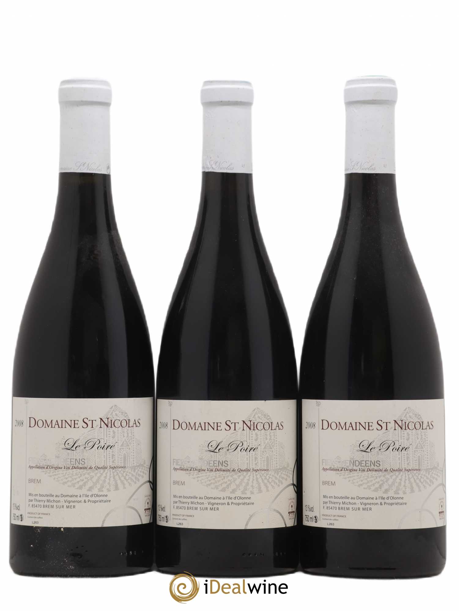 Fiefs Vendéens Le Poiré Thierry Michon Domaine St Nicolas 2008 - Posten von 3 Flaschen - 0