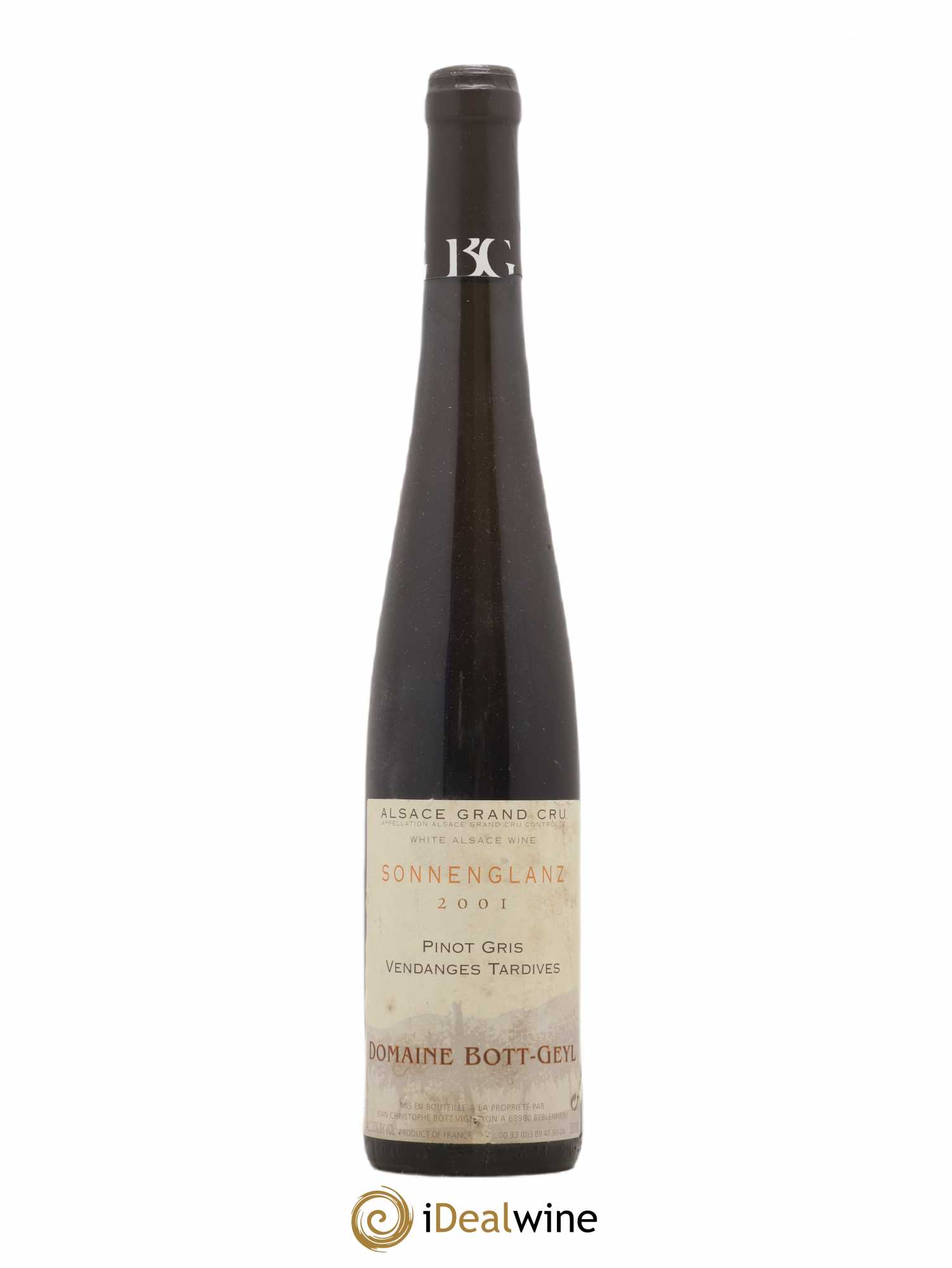 Alsace Pinot Gris Grand Cru Sonnenglanz Vendanges Tardives Bott-Geyl (Domaine) 50Cl (sans prix de réserve) 2001 - Posten von 1 Flasche - 0