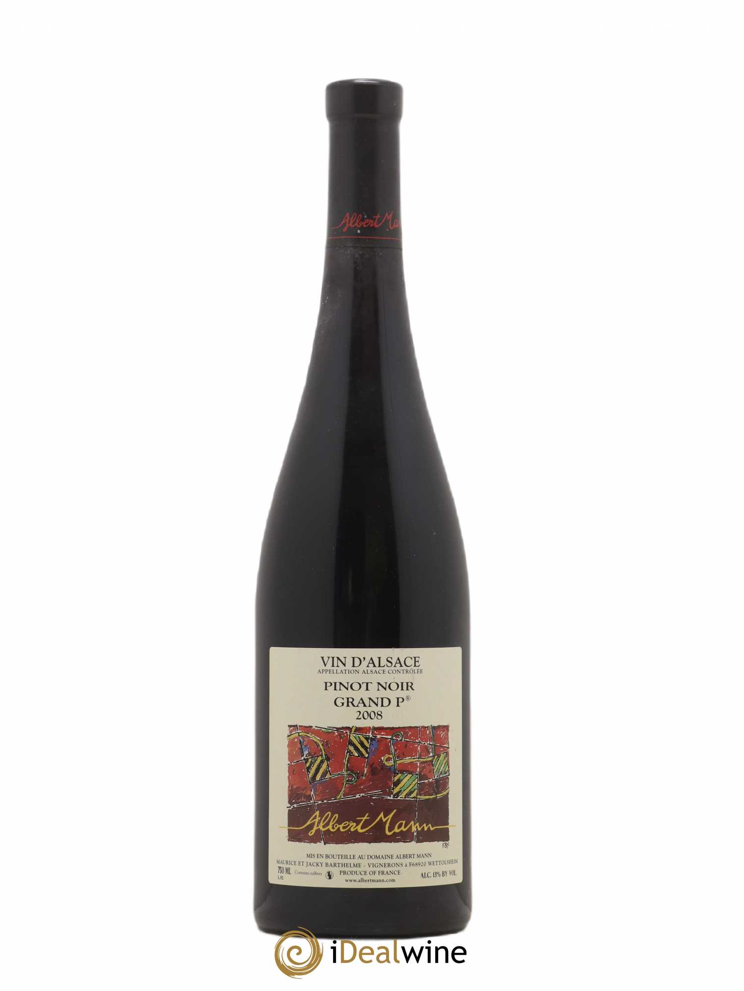 Alsace Pinot Noir Grand P Albert Mann 2008 - Lot de 1 bouteille - 0