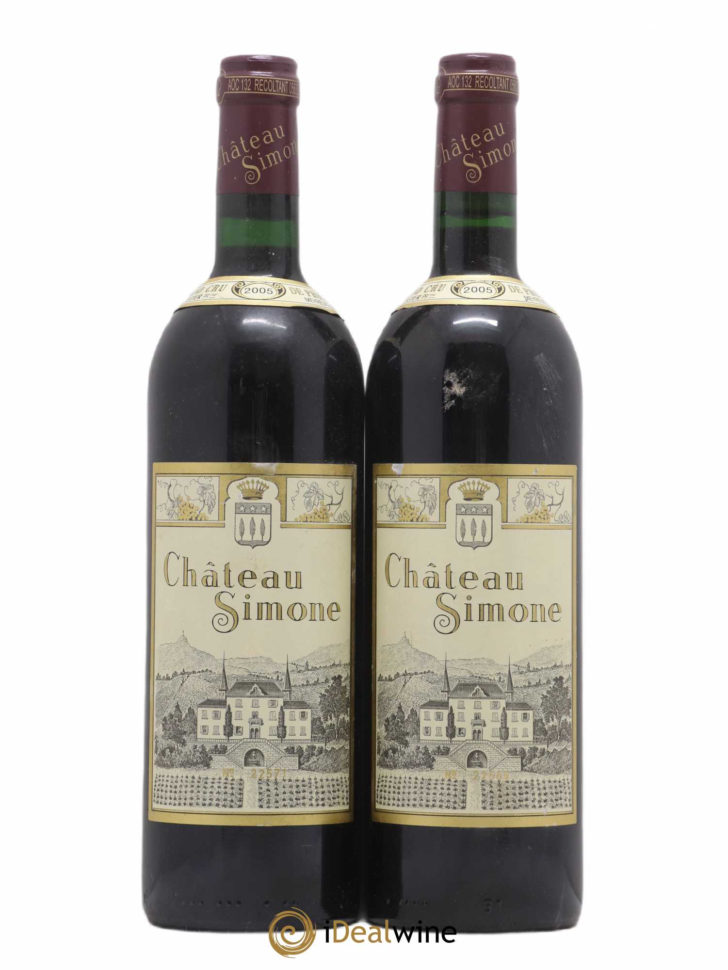 Palette Château Simone Famille Rougier 2005 - Posten von 2 Flaschen - 0