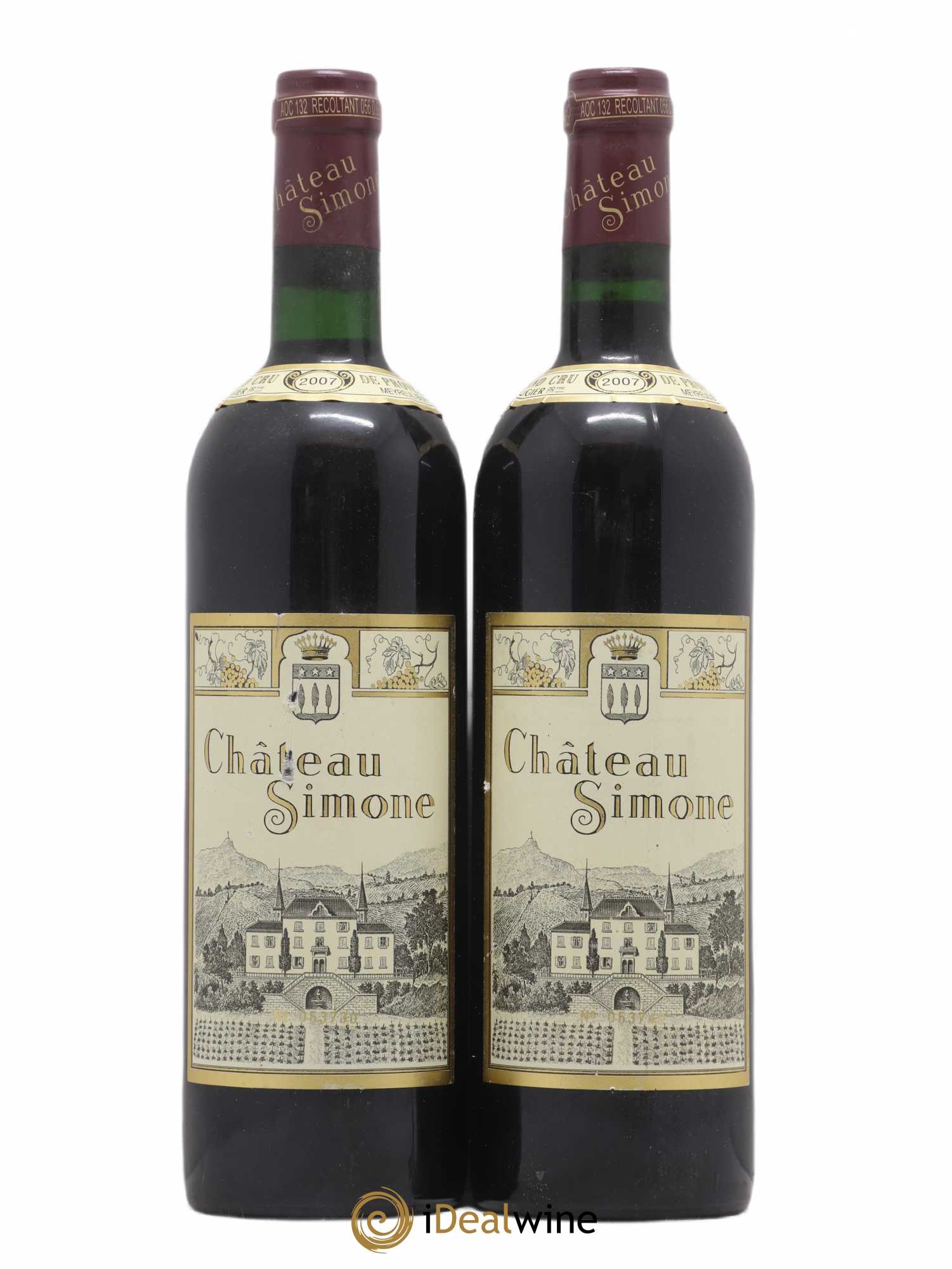 Palette Château Simone Famille Rougier 2007 - Posten von 2 Flaschen - 0