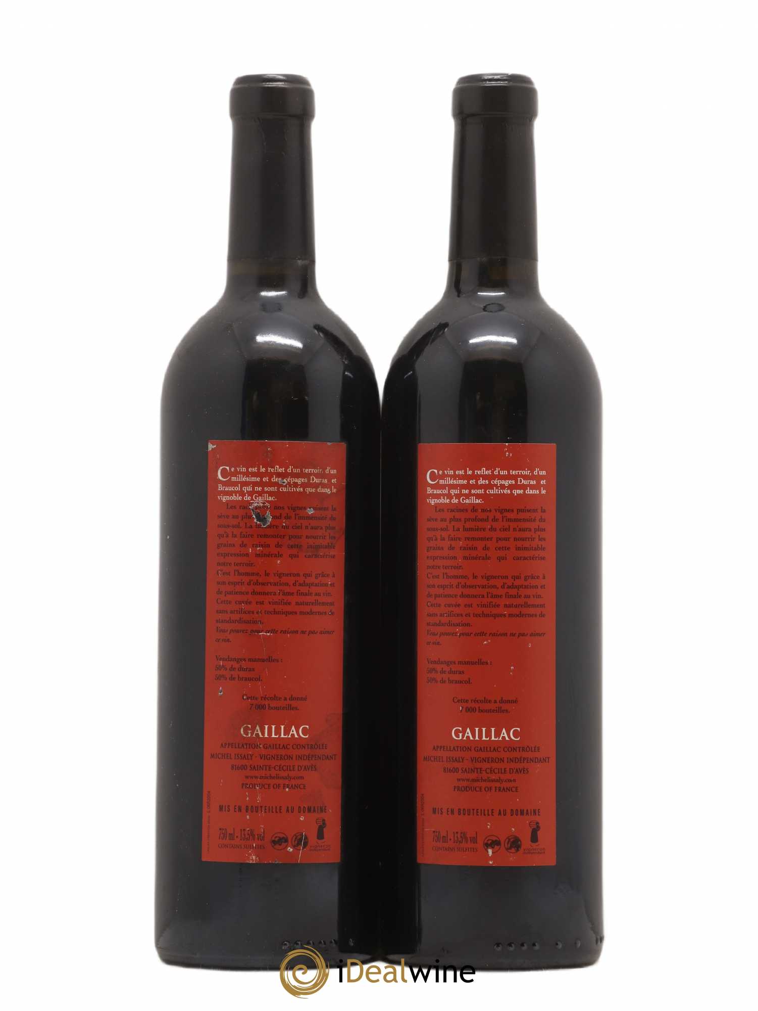 Gaillac Combe d'Avès Michel Issaly (sans prix de réserve) 2004 - Lot de 2 bouteilles - 1