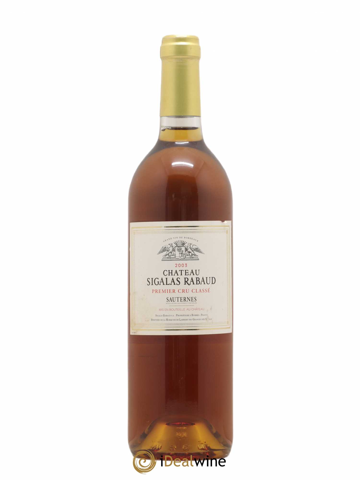 Château Sigalas Rabaud 1er Grand Cru Classé 2003 - Posten von 1 Flasche - 0
