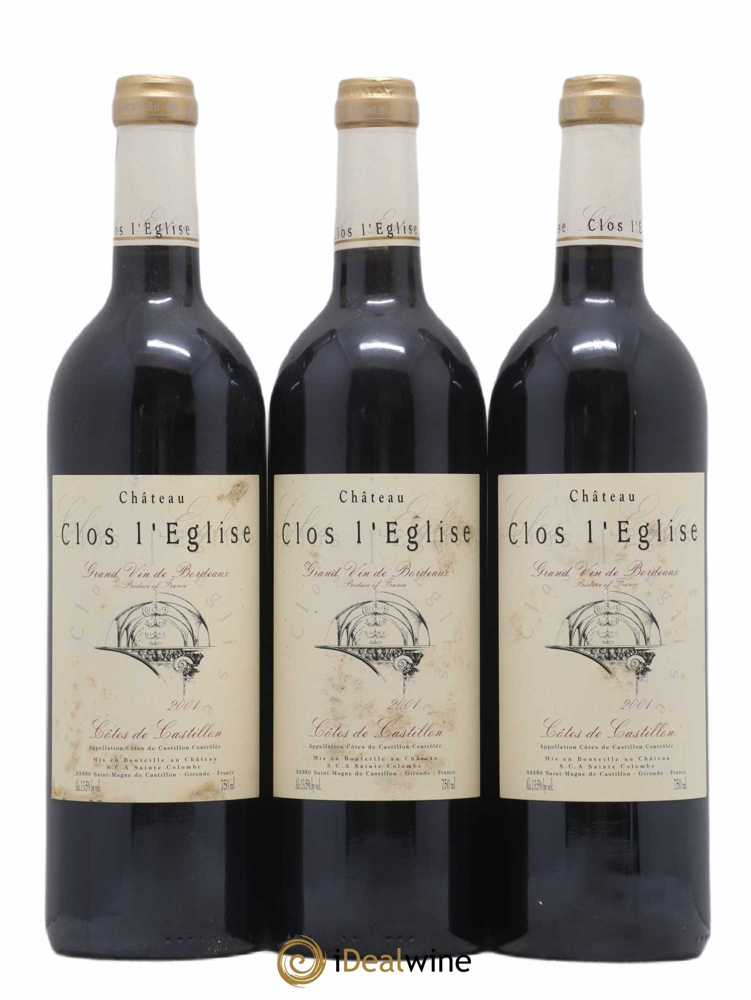 Clos l'Eglise (sans prix de réserve) 2001 - Lot de 3 bouteilles - 0