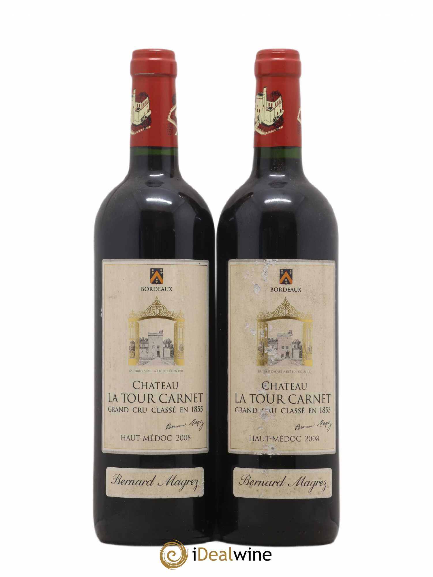 Château la Tour Carnet 4ème Grand Cru Classé 2008 - Lot de 2 bouteilles - 0