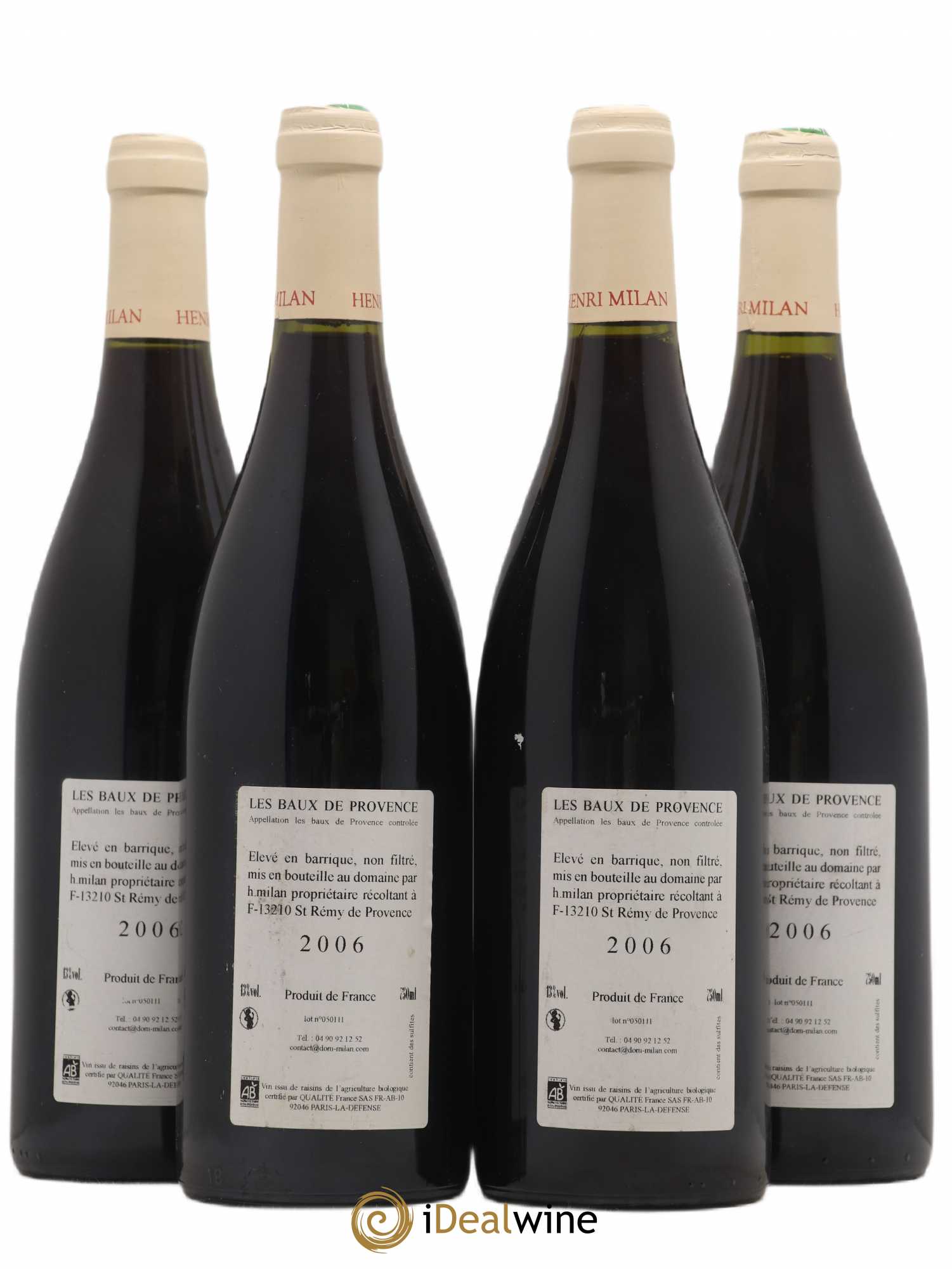 Baux de Provence Clos Milan Henri Milan 2006 - Lot de 4 bouteilles - 1