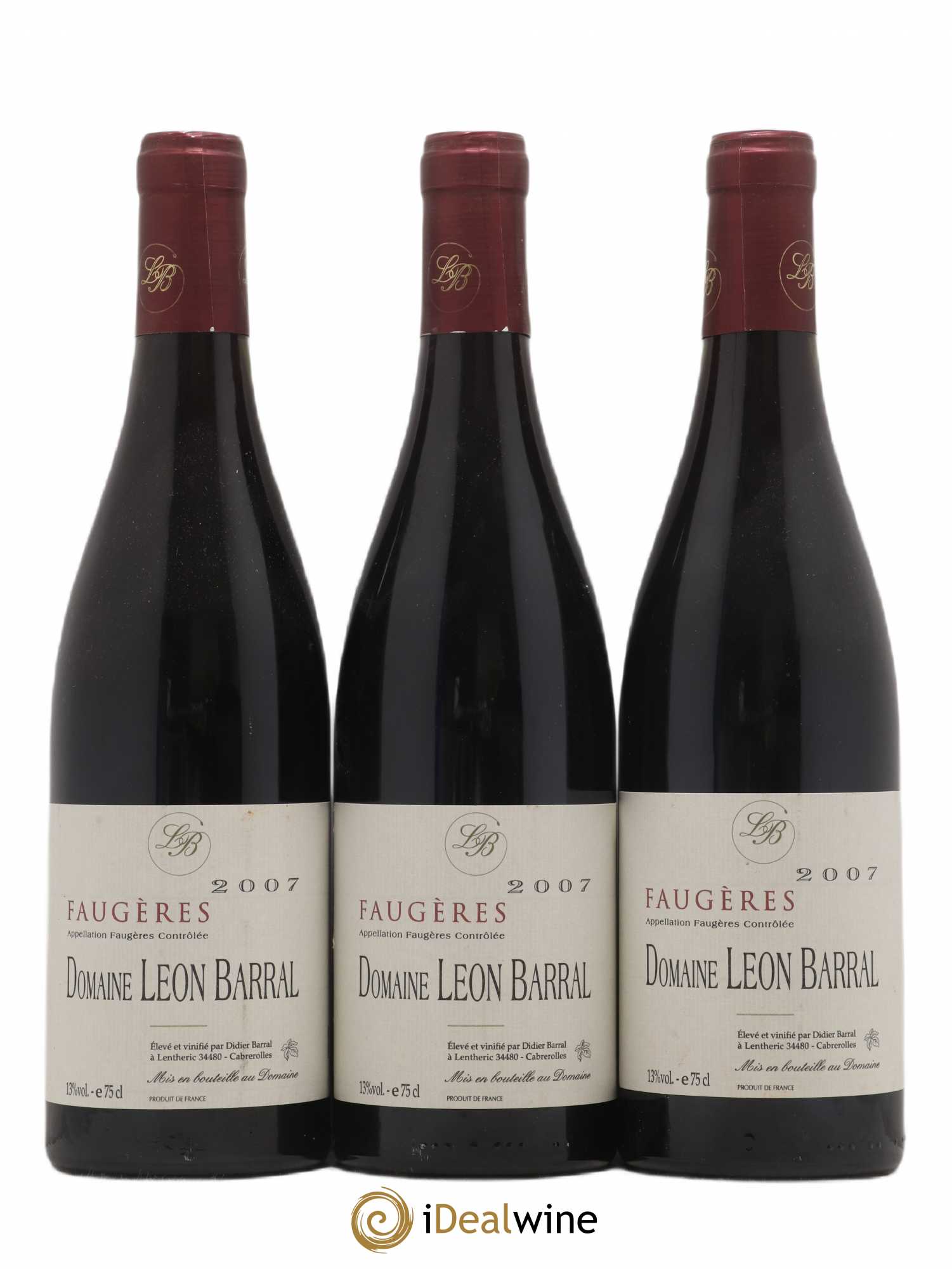 Faugères Domaine Léon Barral 2007 - Lot de 3 bouteilles - 0