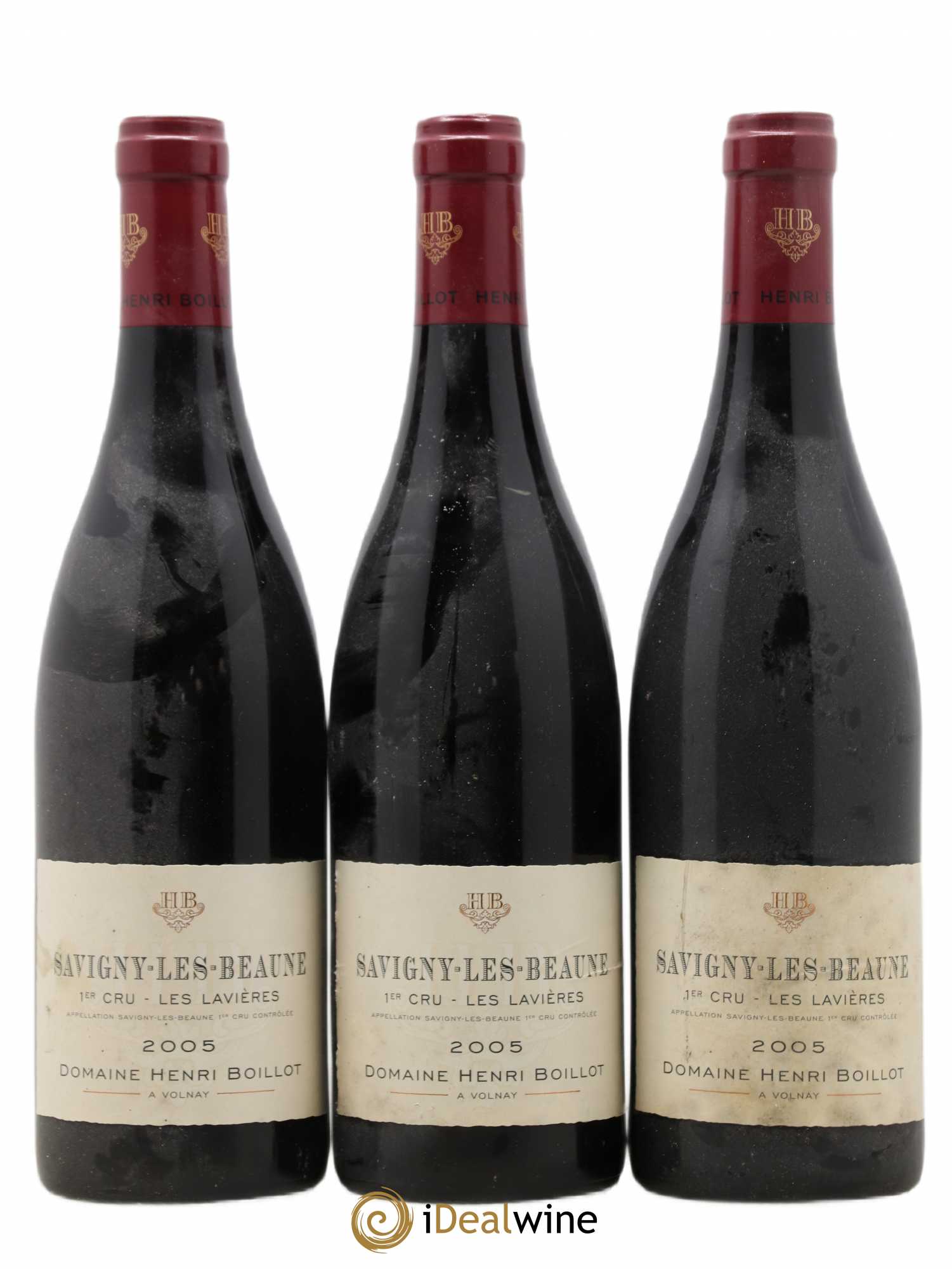 Savigny-lès-Beaune 1er Cru Lavières Henri Boillot 2005 - Posten von 3 Flaschen - 0