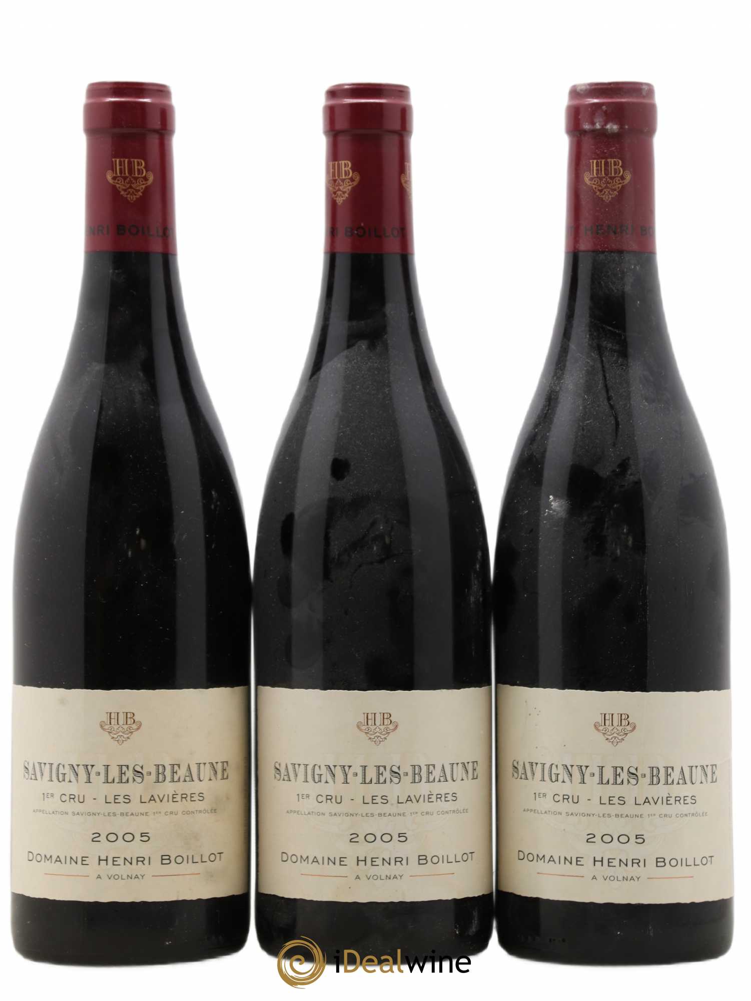 Savigny-lès-Beaune 1er Cru Lavières Henri Boillot 2005 - Posten von 3 Flaschen - 0