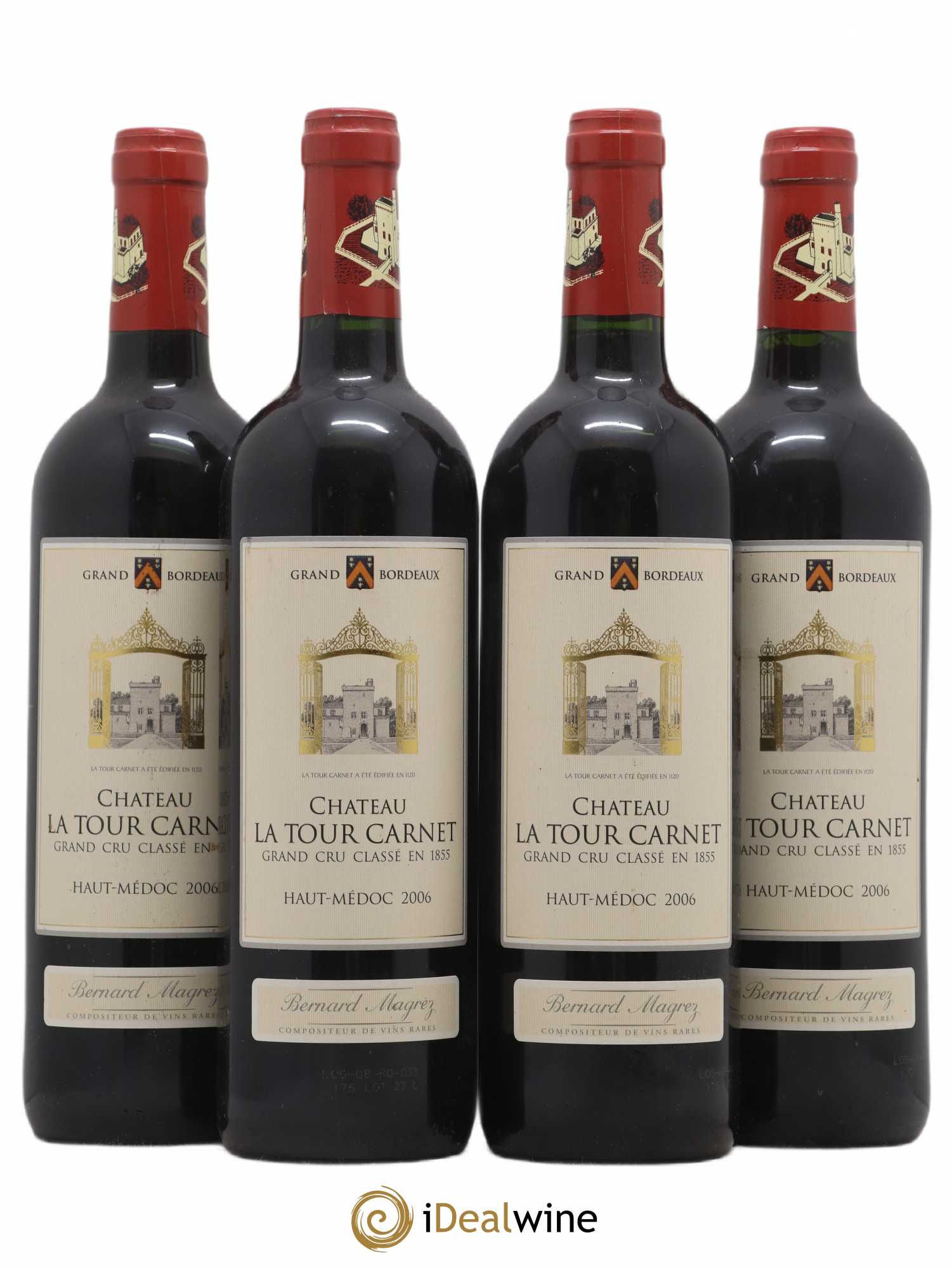 Château la Tour Carnet 4ème Grand Cru Classé 2006 - Lot de 4 bouteilles - 0