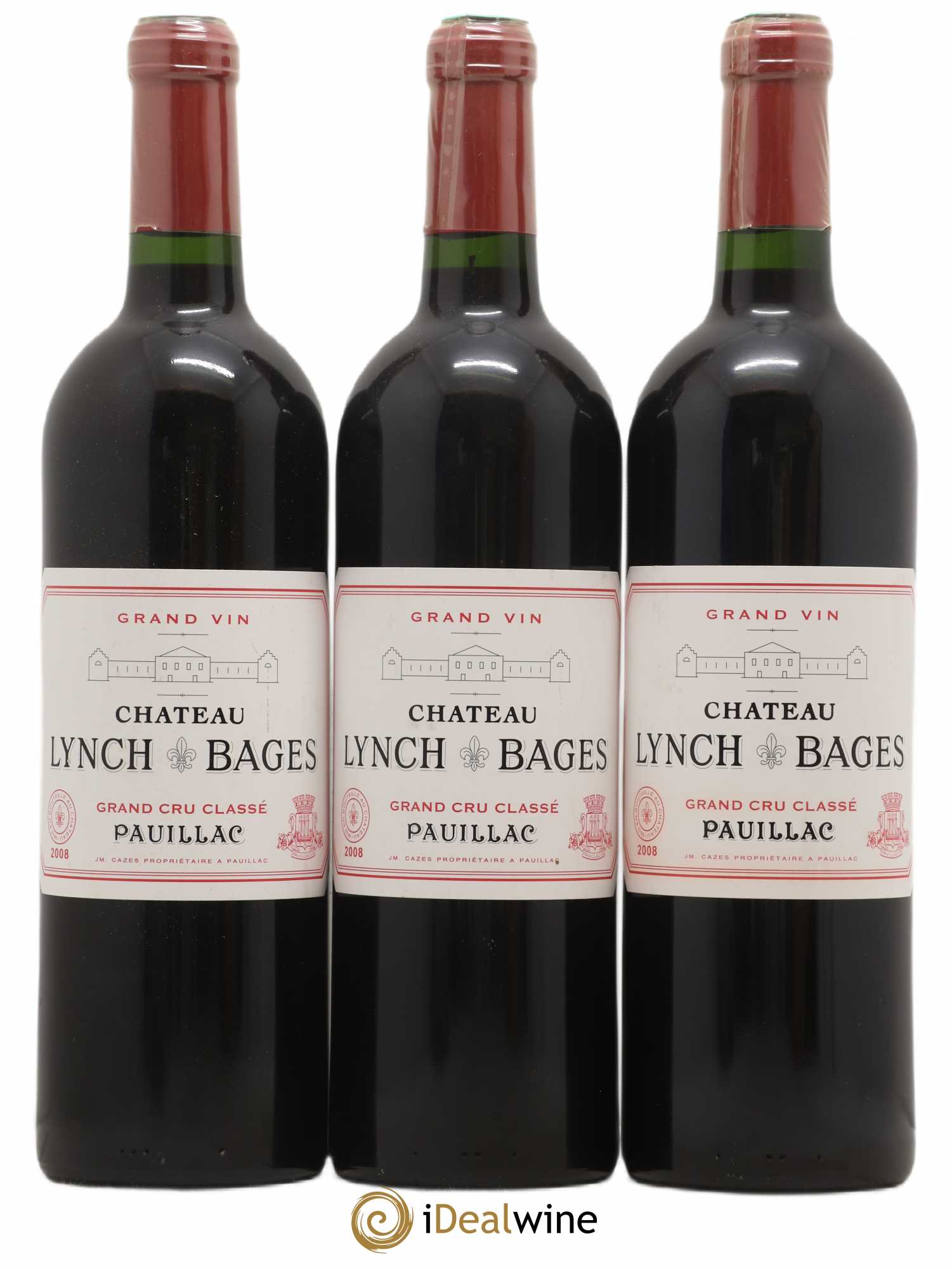 Château Lynch Bages 5ème Grand Cru Classé 2008 - Lot de 3 bouteilles - 0
