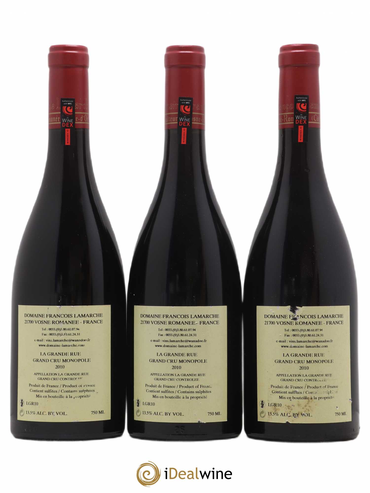 La Grande Rue Grand Cru Lamarche (Domaine) 2010 - Lot de 3 bouteilles - 1