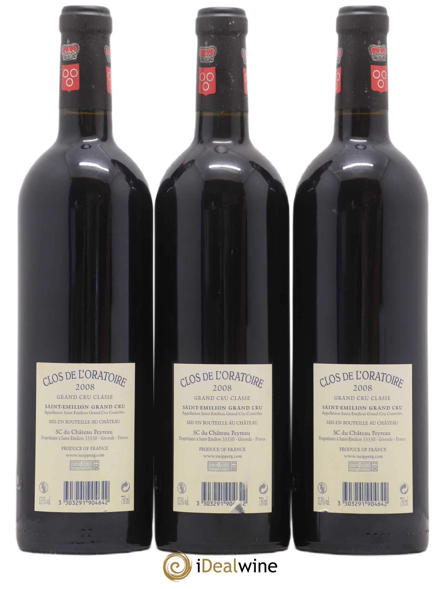Clos de l'Oratoire Grand Cru Classé 2008 - Lot de 3 bouteilles - 1