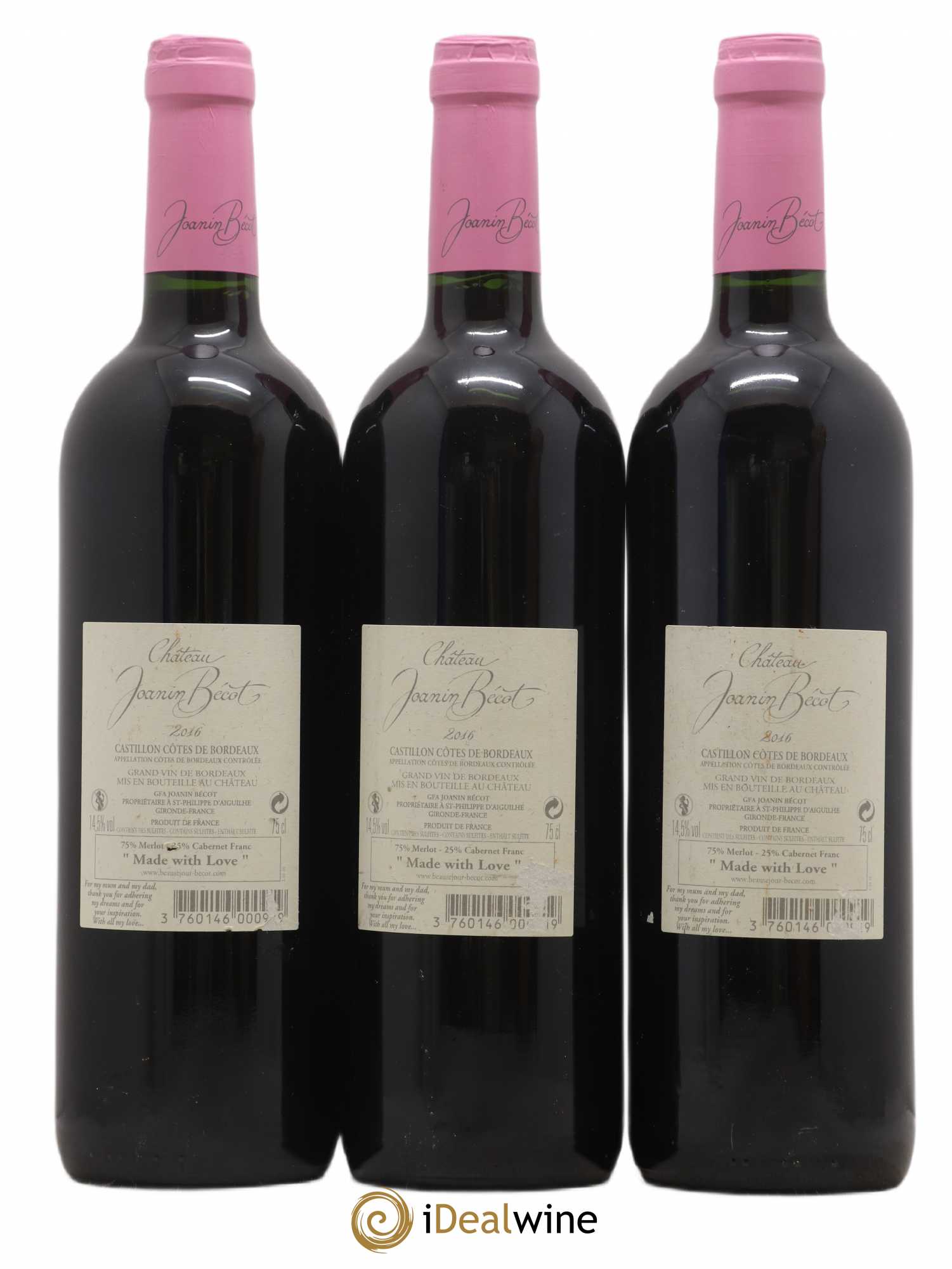 Château Joanin Bécot 2016 - Lot de 3 bouteilles - 1