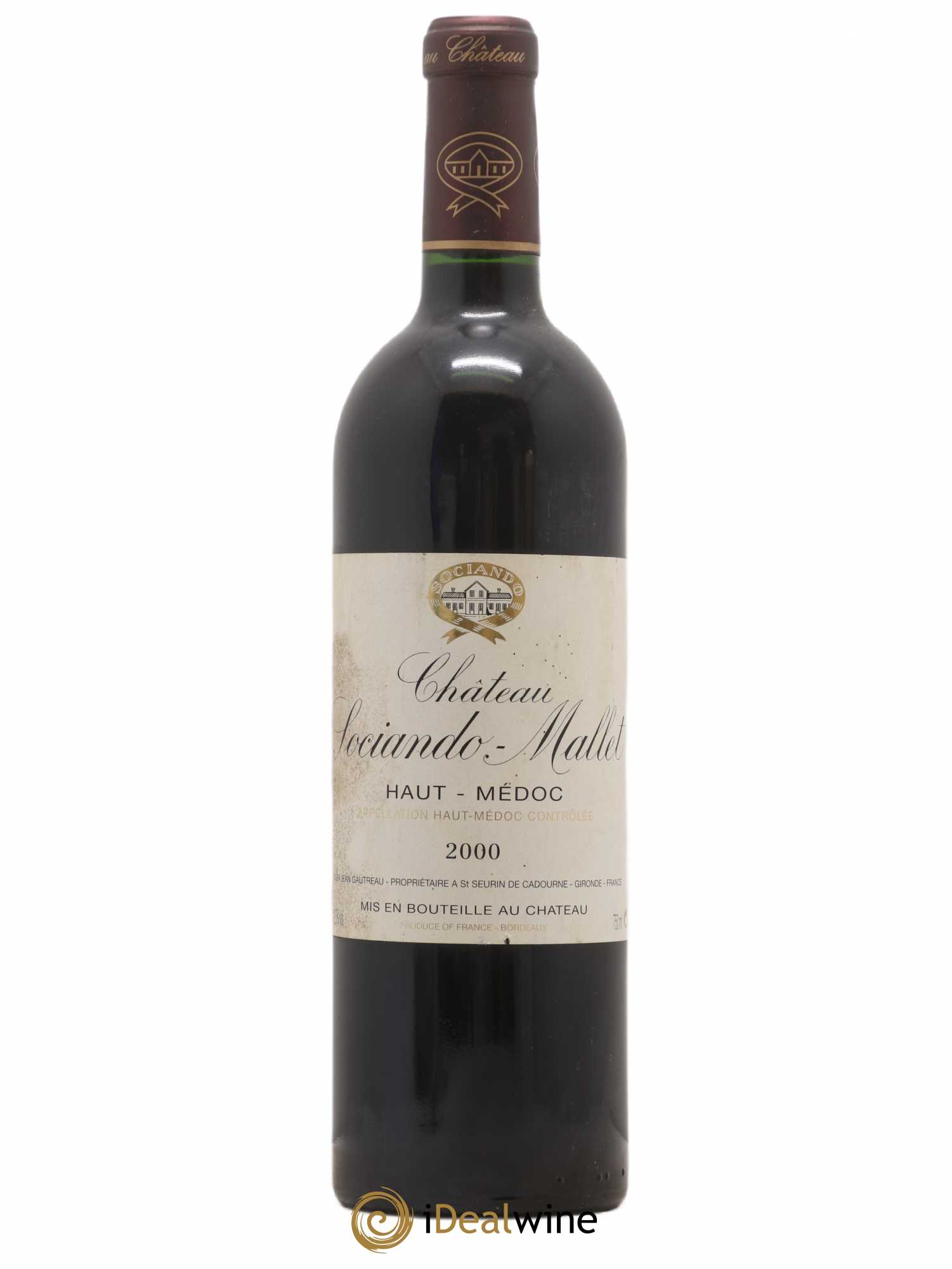 Château Sociando Mallet 2000 - Lot de 1 bouteille - 0
