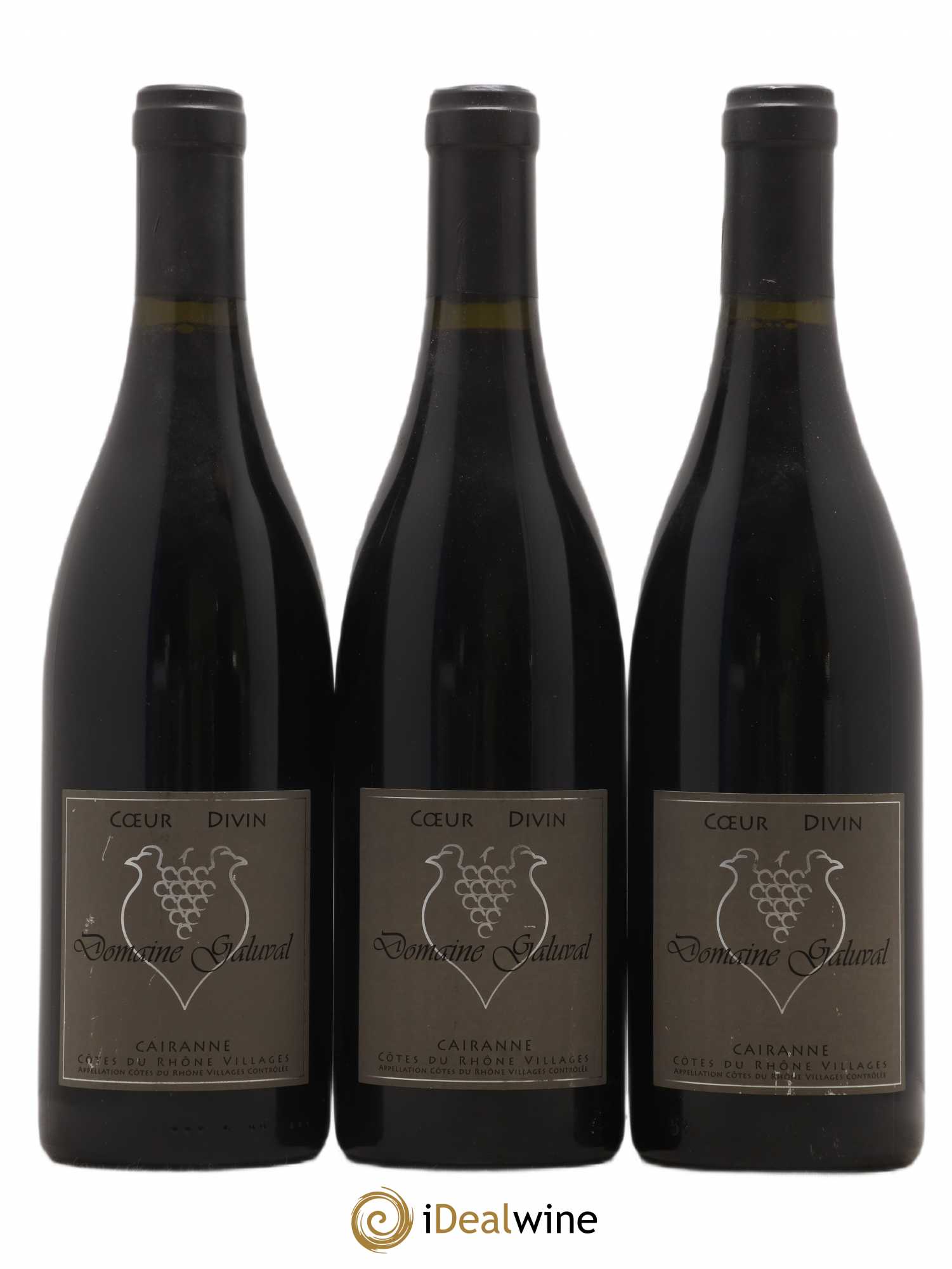 Côtes-du-Rhône-Villages Cairanne Domaine Galuval Coeur Divin (sans prix de réserve) 2005 - Posten von 3 Flaschen - 0