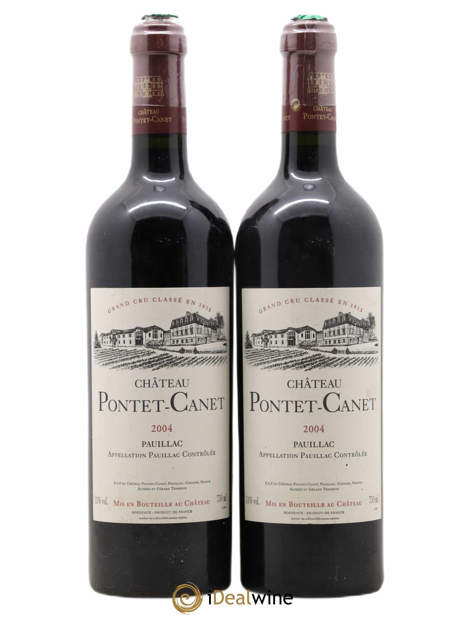 Château Pontet Canet 5ème Grand Cru Classé 2004 - Lot de 2 bouteilles - 0