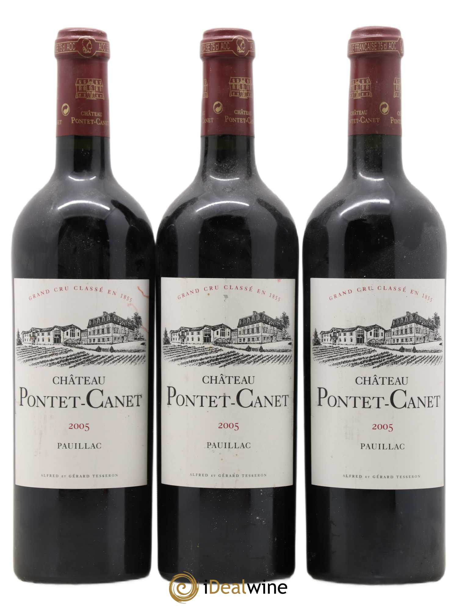 Château Pontet Canet 5ème Grand Cru Classé 2005 - Lot de 3 bouteilles - 0