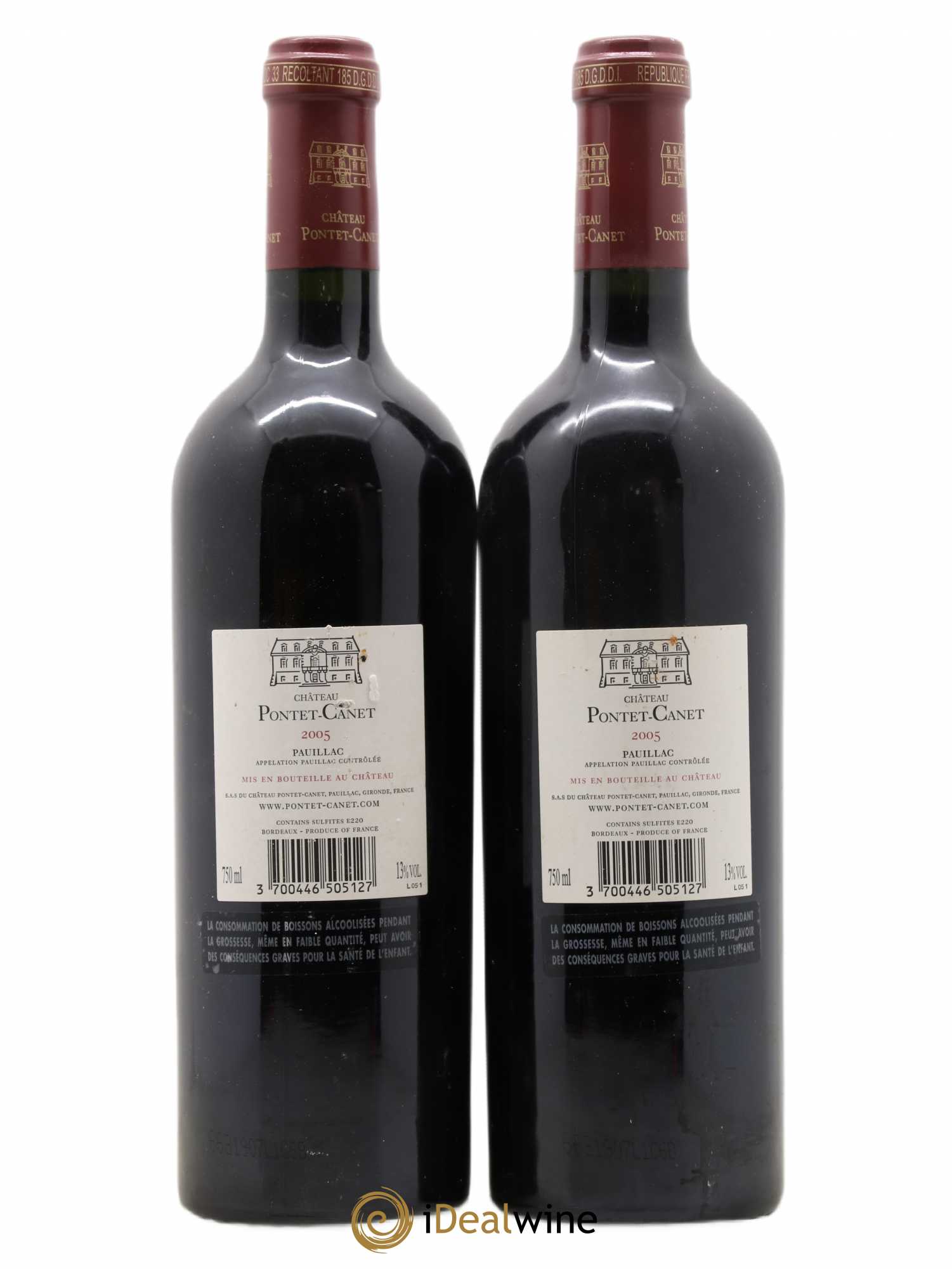 Château Pontet Canet 5ème Grand Cru Classé 2005 - Lot de 2 bouteilles - 1